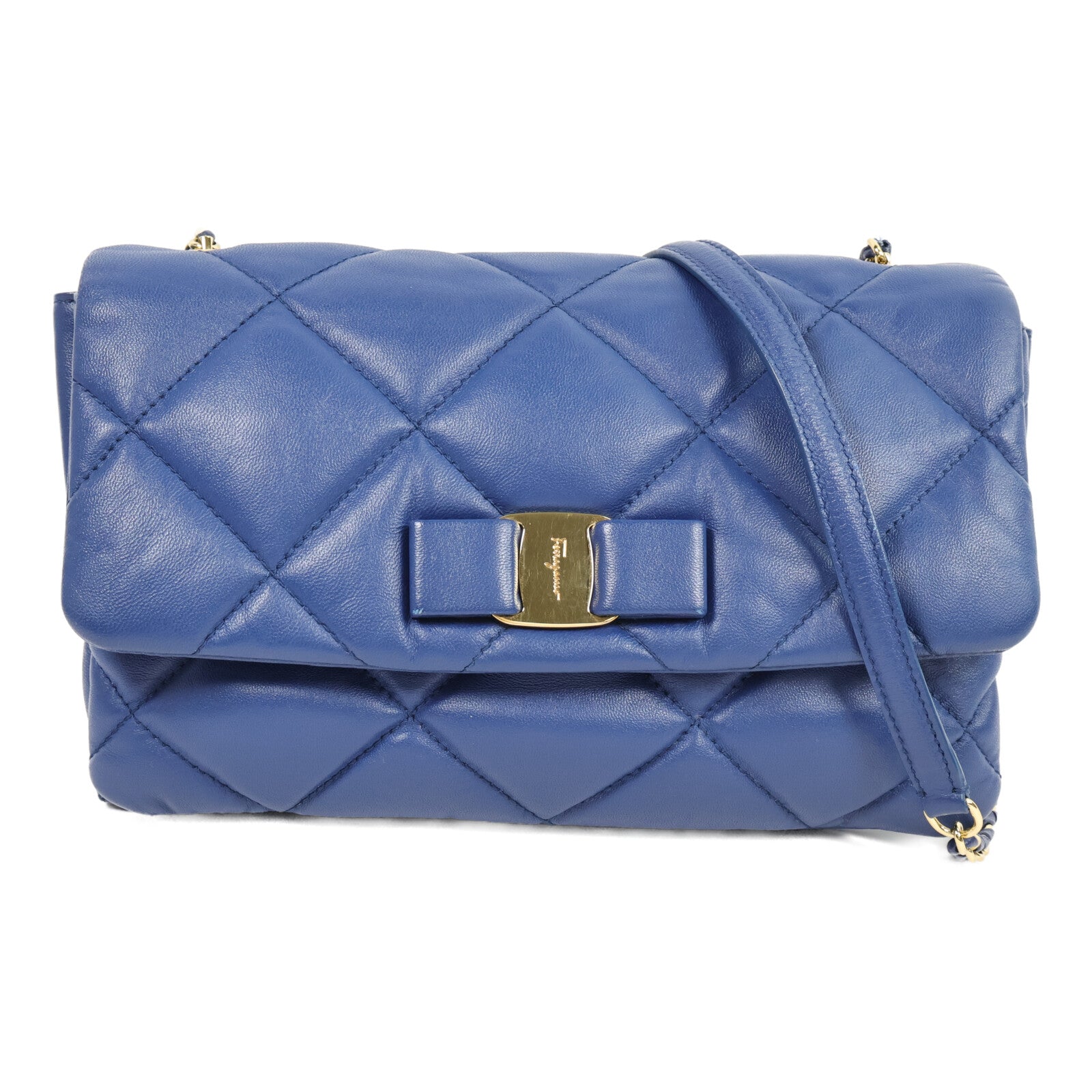 Salvatore Ferragamo 牛皮皮革Vara鏈帶肩背袋