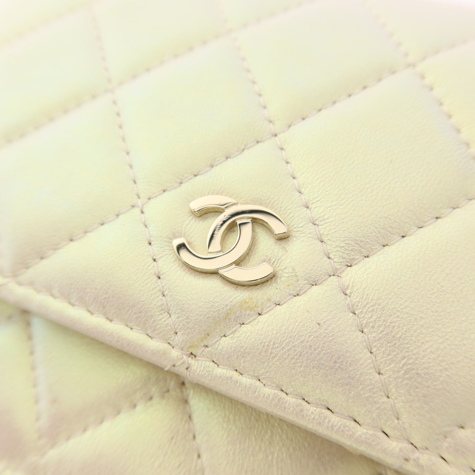 CHANEL 牛皮皮革Mini WOC Wallet On Chain金扣鏈帶肩背袋