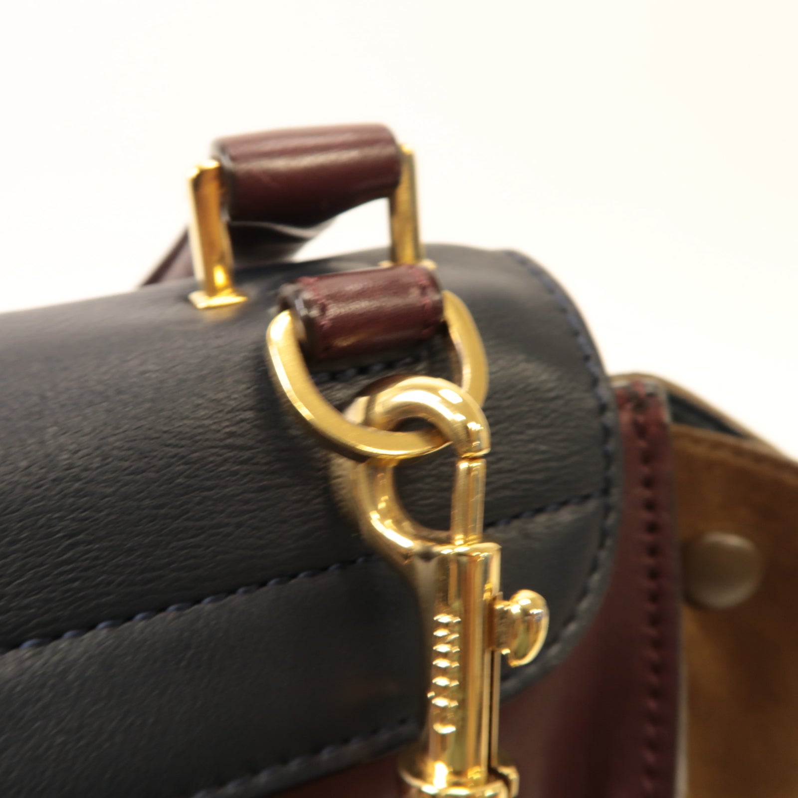 CELINE 【激減優惠】牛皮皮革/麂皮皮革Trapeze 2 Way Shoulder金扣手挽肩背兩用袋啡色/深藍色/卡其色