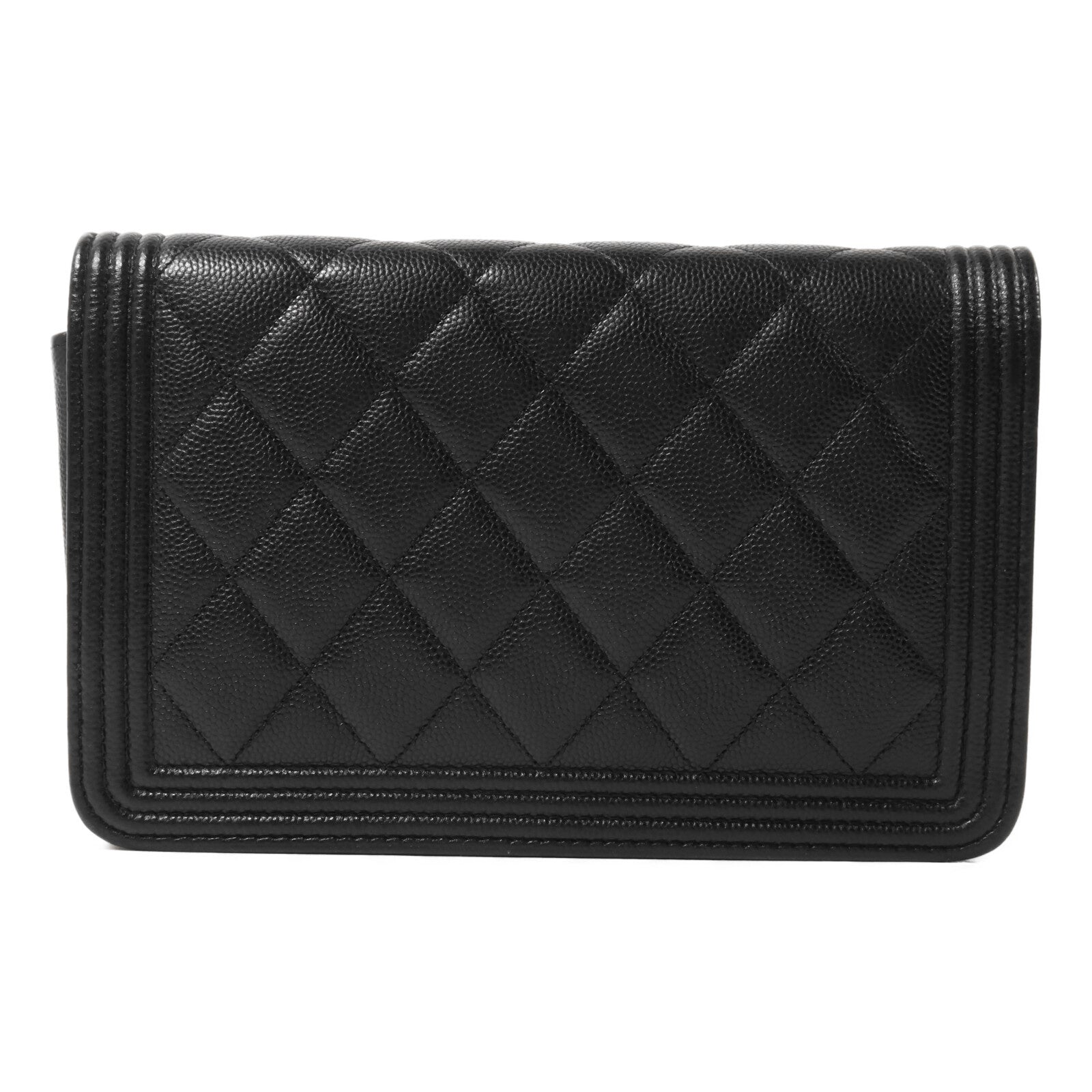 CHANEL 牛皮皮革Boy Wallet On Chain鏈帶肩背袋