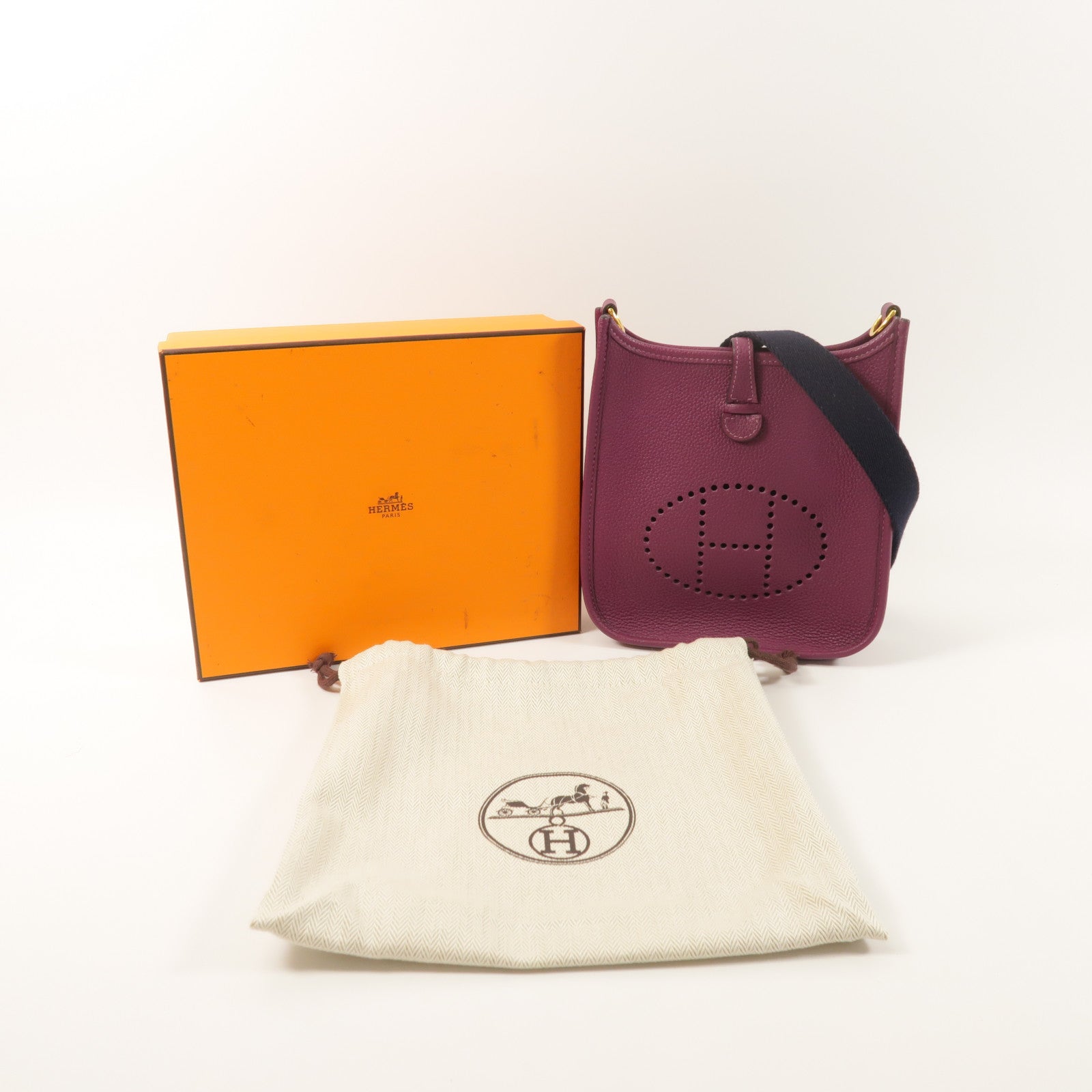 HERMES Clemence皮革Evelyne TPM金扣肩背袋Anemone