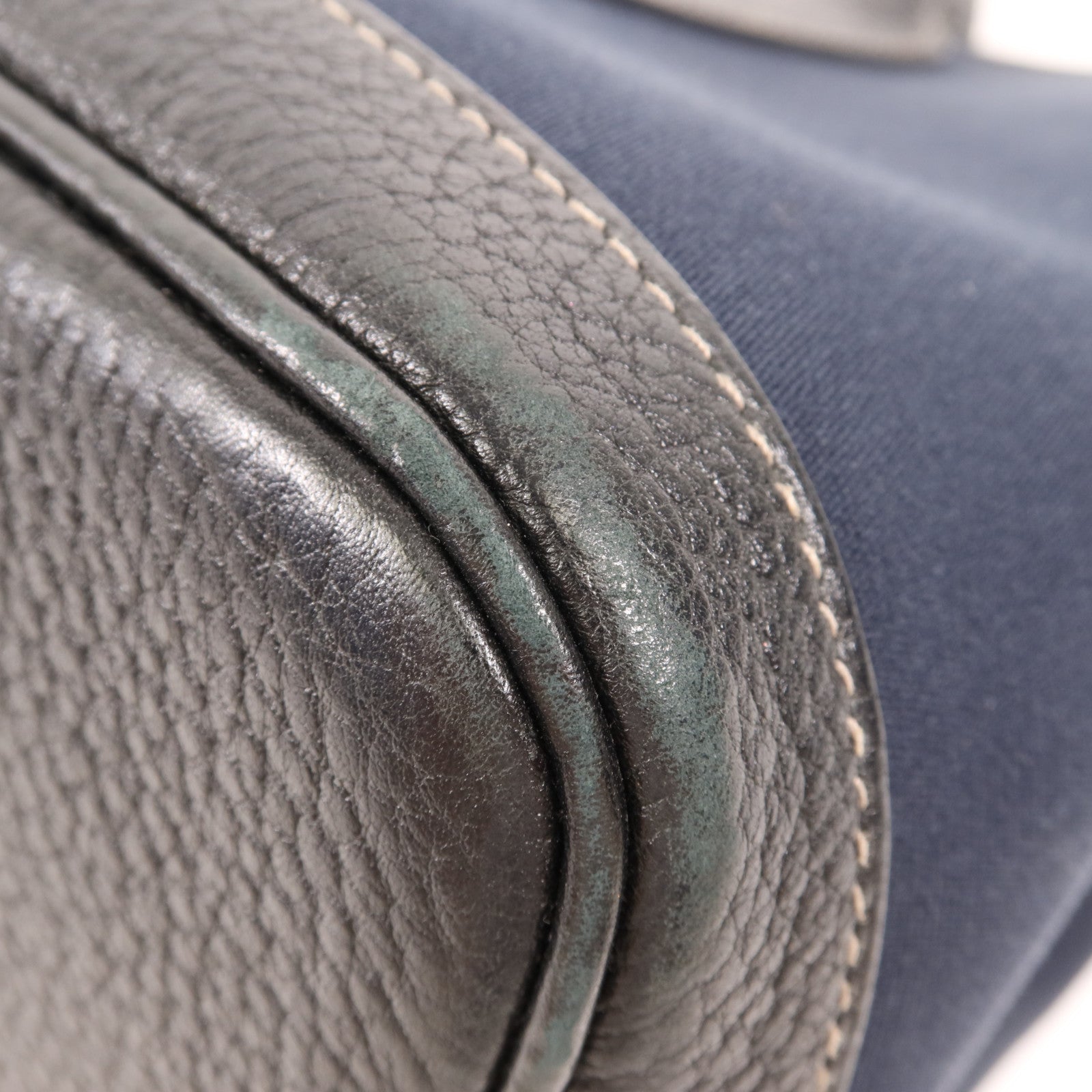 HERMES 帆布Garden Party TPM銀扣手挽袋Bleu Indigo