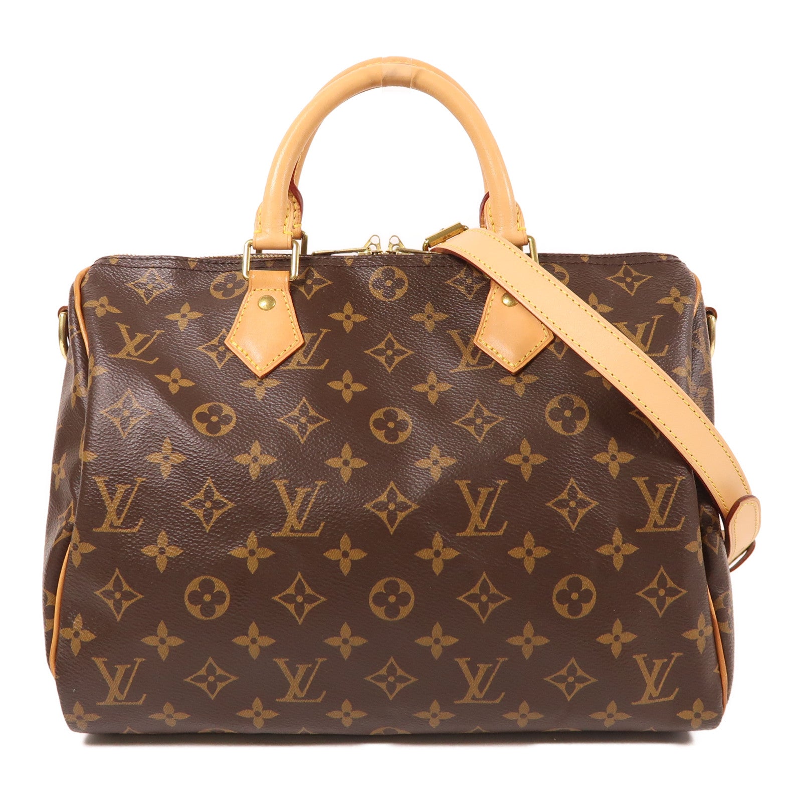 LOUIS VUITTON Monogram Speedy Bandouliere 30金扣手挽肩背兩用袋