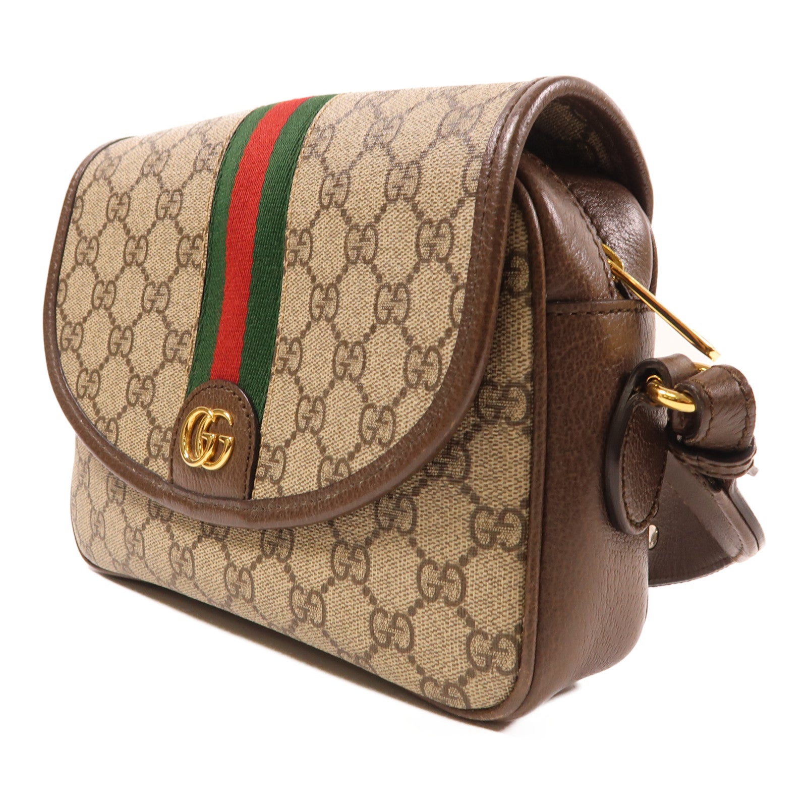 GUCCI 塗層帆布Shoulder Bag金扣肩背袋