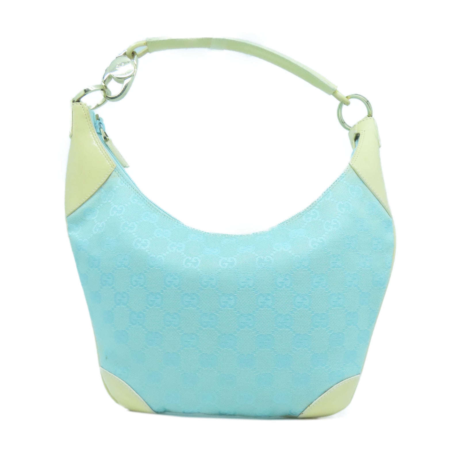 GUCCI 【激減優惠】帆布Shoulder Bag金扣手挽袋綠松石色