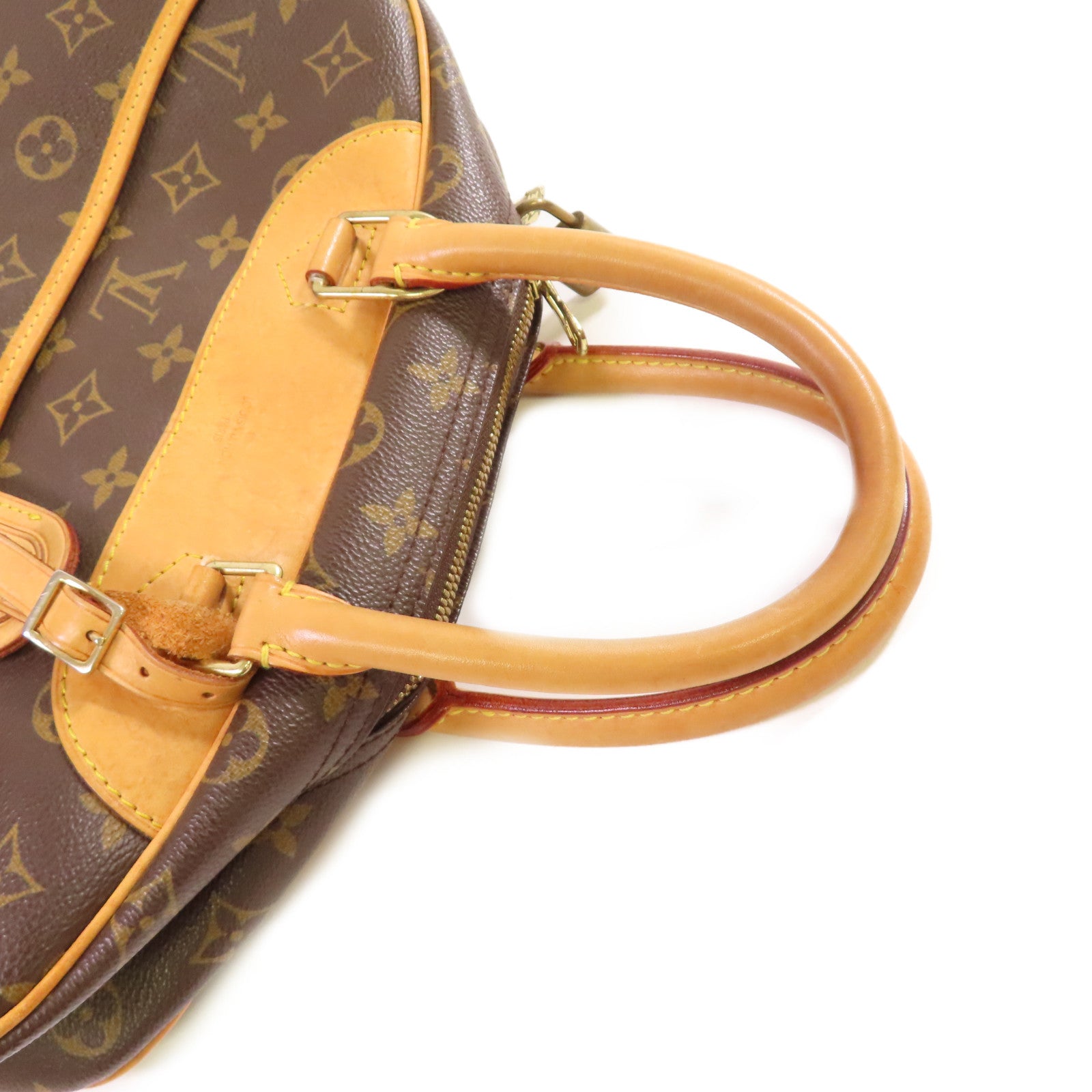 LOUIS VUITTON 【激減優惠】Monogram Deauville GM Hand Bag金色手挽袋啡色