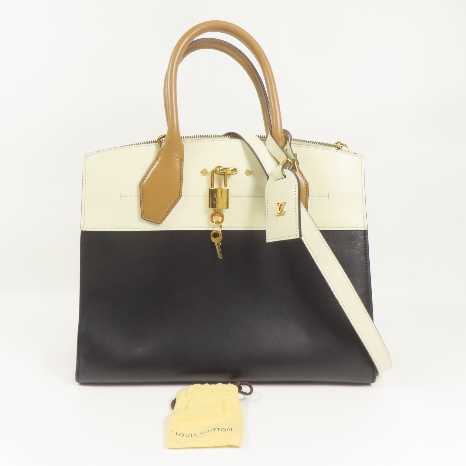 LOUIS VUITTON LV GHW City Steamer 2way Shoulder Bag M53072 CalfSkin Leather
