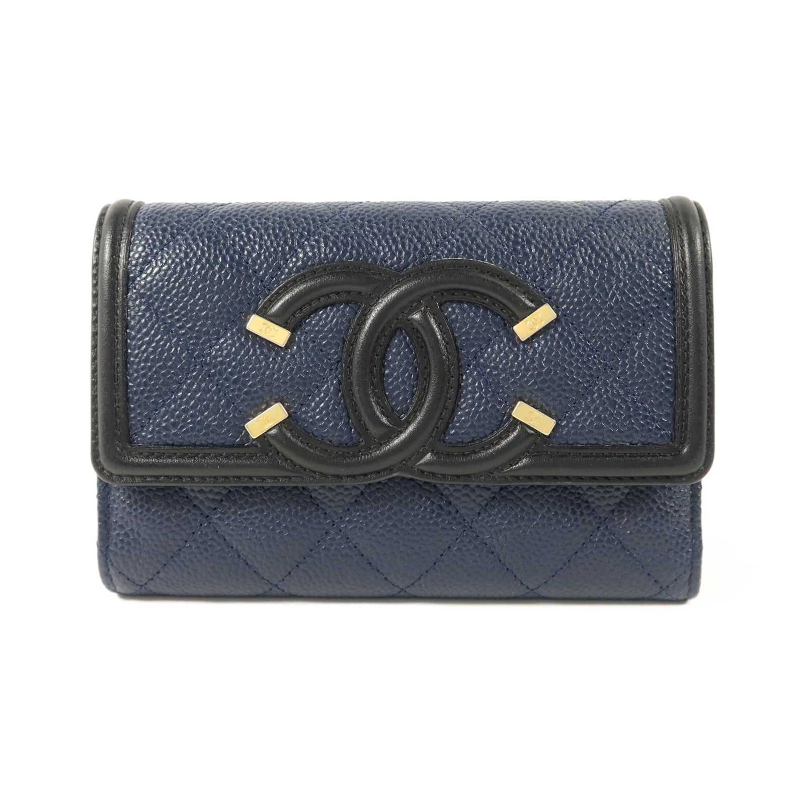 CHANEL 牛皮皮革CC Filigree Flap Wallet錢包