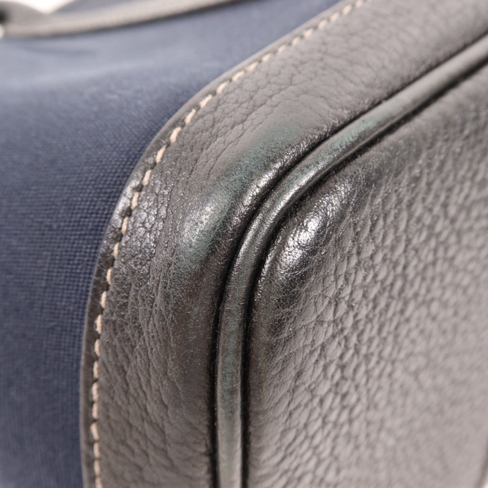 HERMES 帆布Garden Party TPM銀扣手挽袋Bleu Indigo