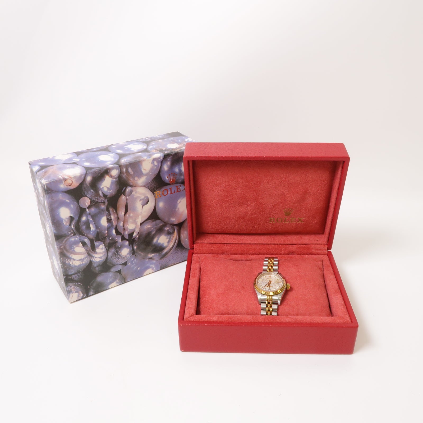 ROLEX Lady Datejust 18K黃金/不鏽鋼手錶自動機芯銀色