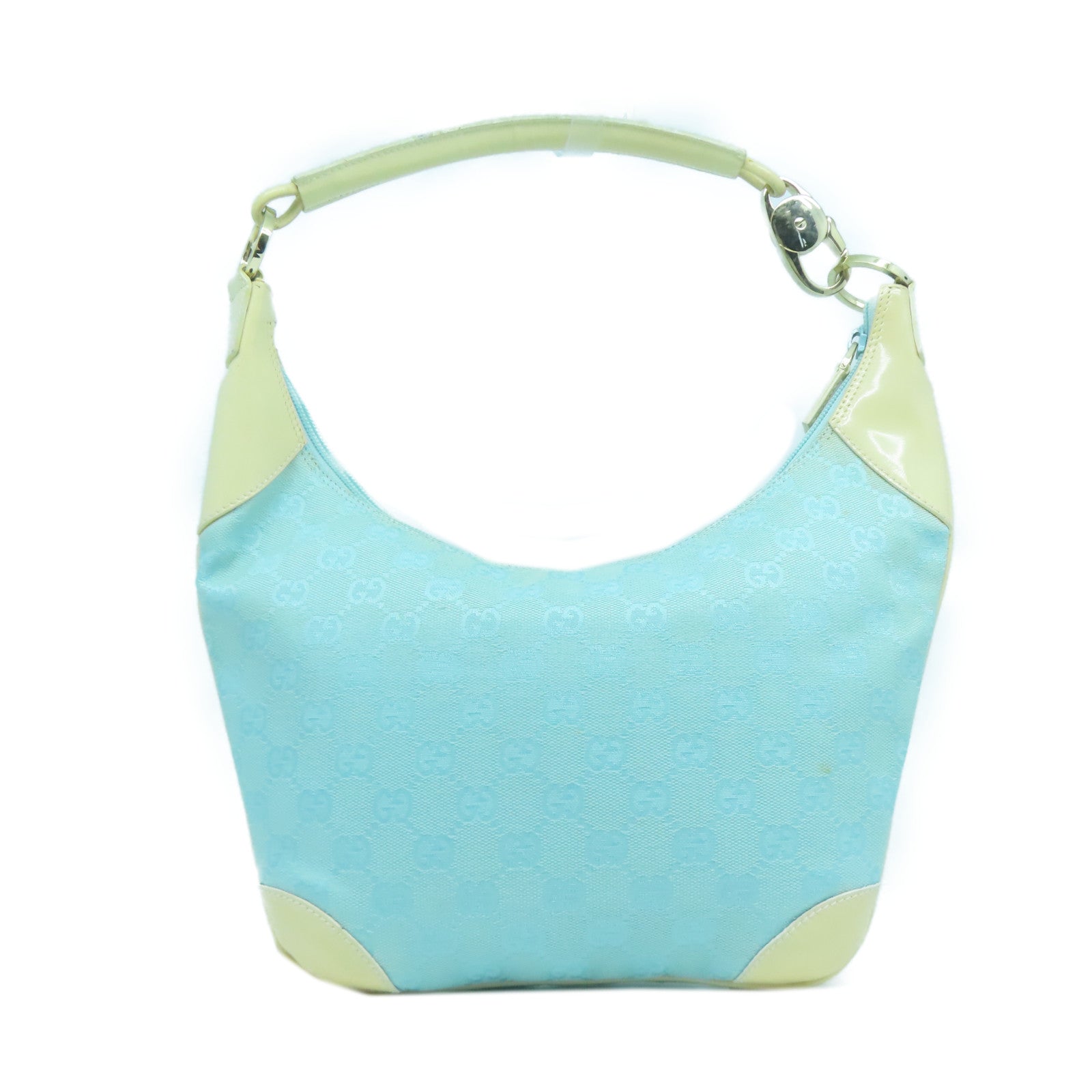 GUCCI 【激減優惠】帆布Shoulder Bag金扣手挽袋綠松石色