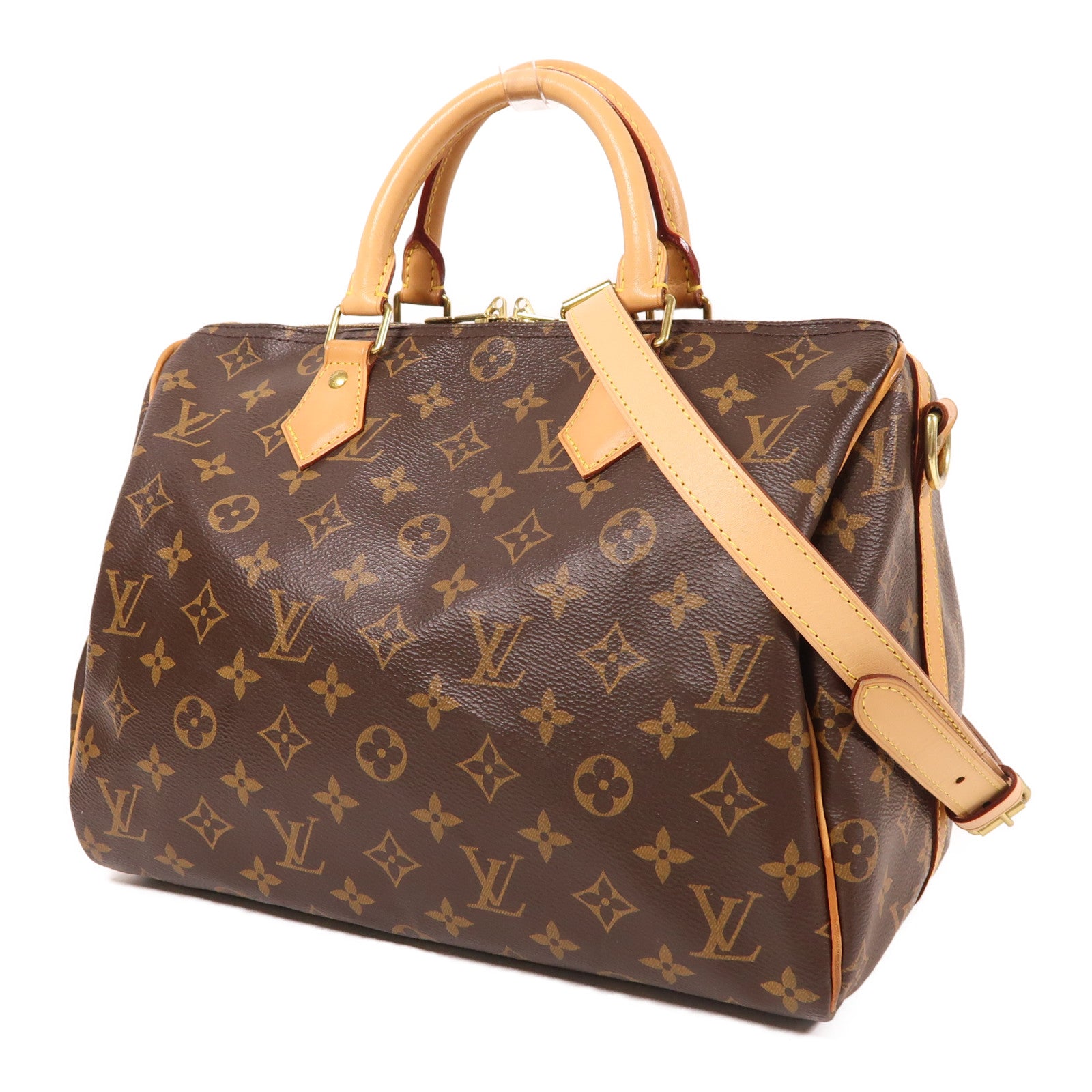 LOUIS VUITTON Monogram Speedy Bandouliere 30金扣手挽肩背兩用袋