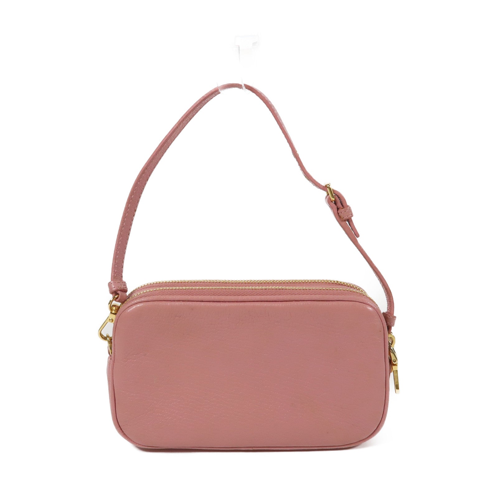 Miu Miu 牛皮皮革Handbag金扣手挽袋粉紅色