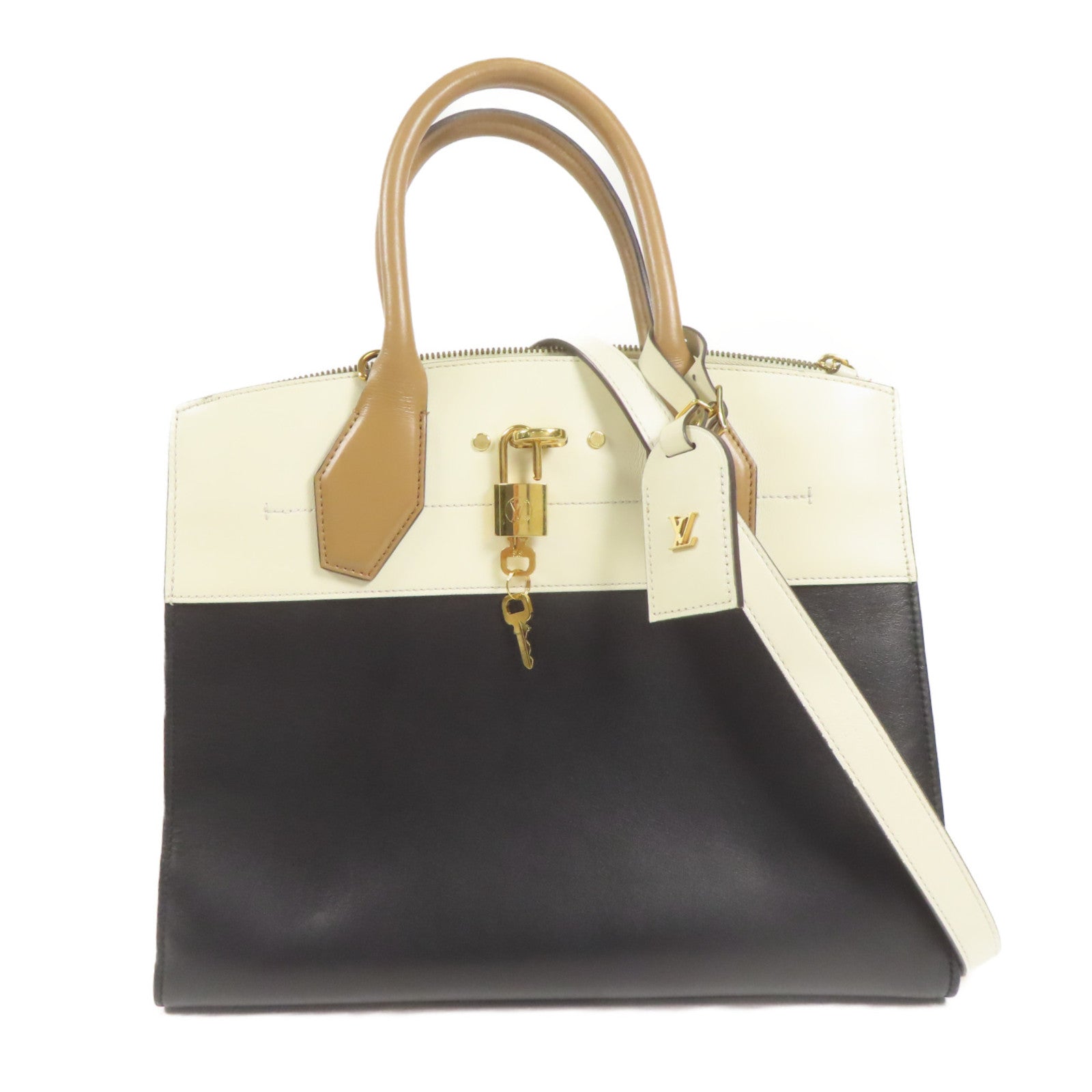 LOUIS VUITTON 牛皮皮革City Steamer金扣手挽肩背兩用袋