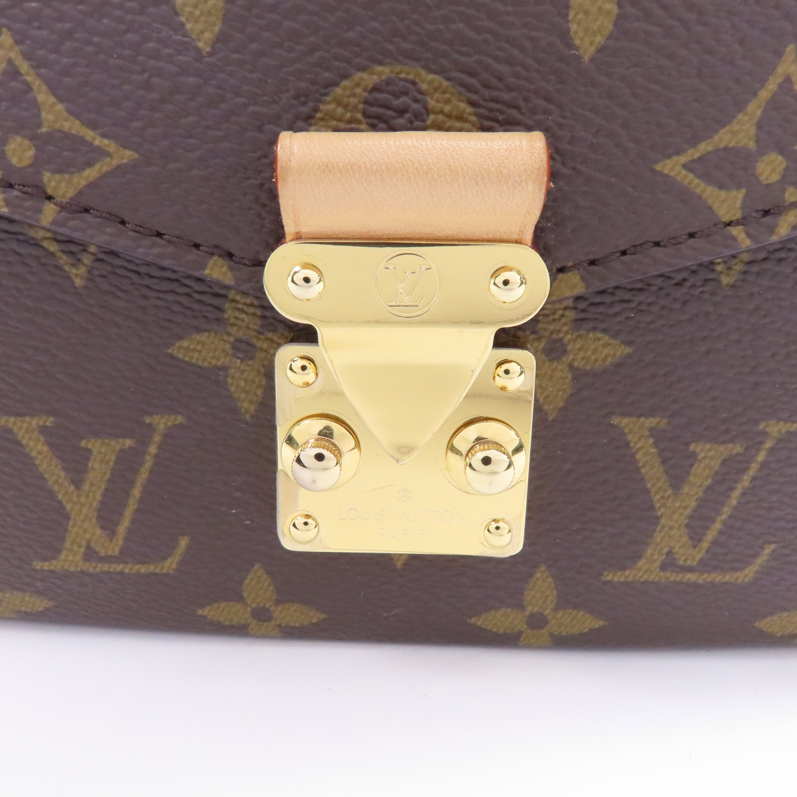LOUIS VUITTON Monogram Pochette Metis金扣手挽肩背兩用袋棕色