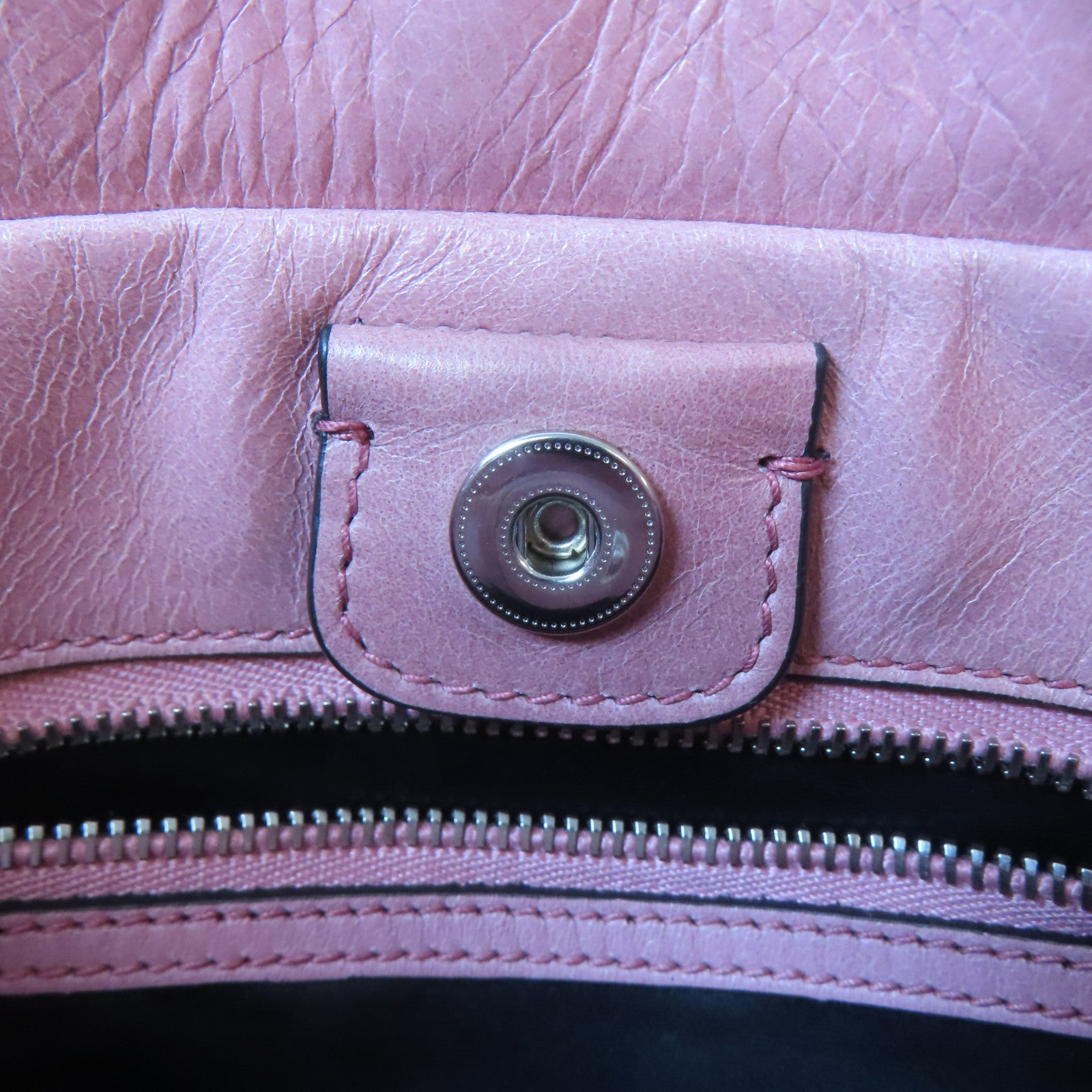 Miu Miu 牛皮皮革2 Way Shoulder銀扣手挽肩背兩用袋粉紅色