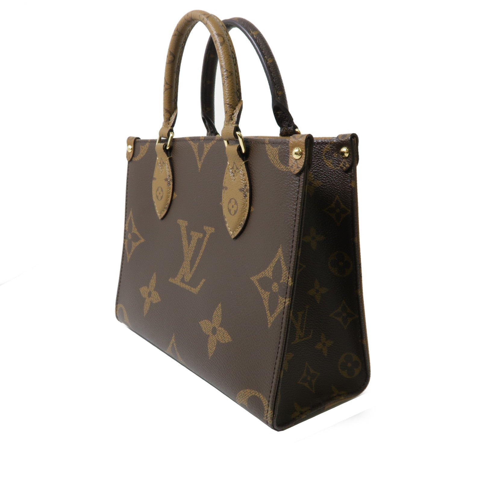 LOUIS VUITTON Monogram OnTheGo PM金扣肩背袋啡色