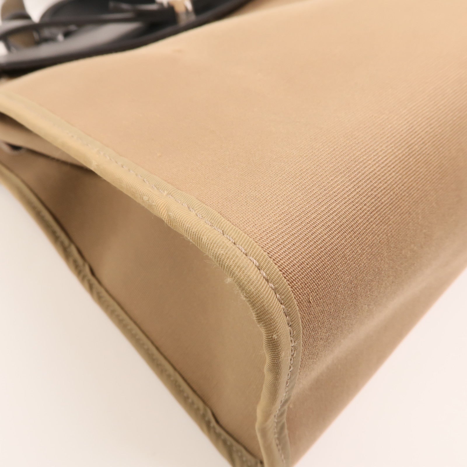 HERMES 帆布Herbag PM銀扣手挽肩背兩用袋Etoupe
