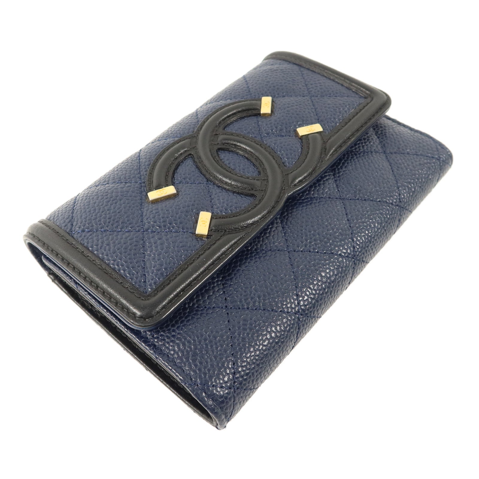 CHANEL 牛皮皮革CC Filigree Flap Wallet錢包
