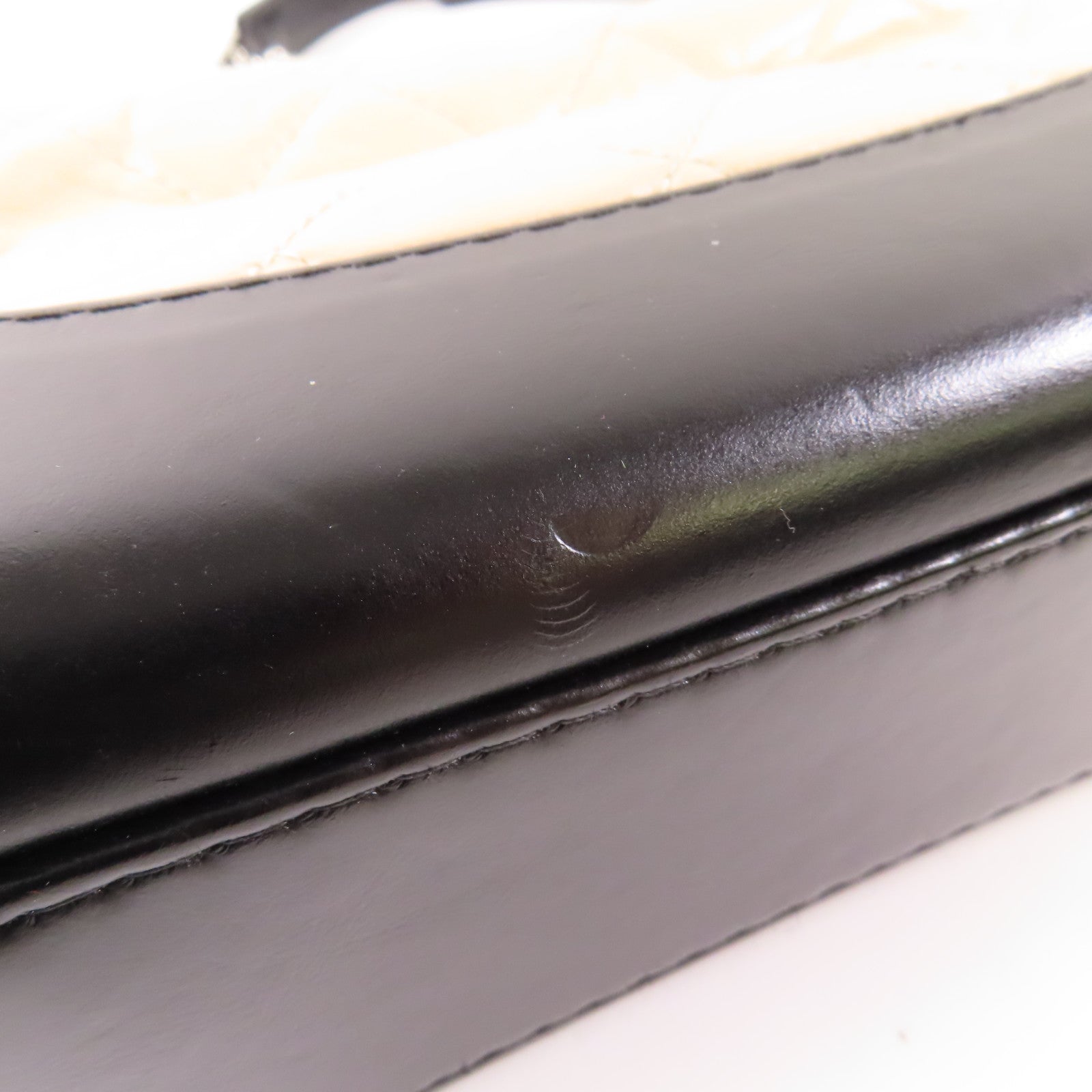 CHANEL CC Gabrielle Small Chain Shoulder Bag Calfskin Leather Beige/Black