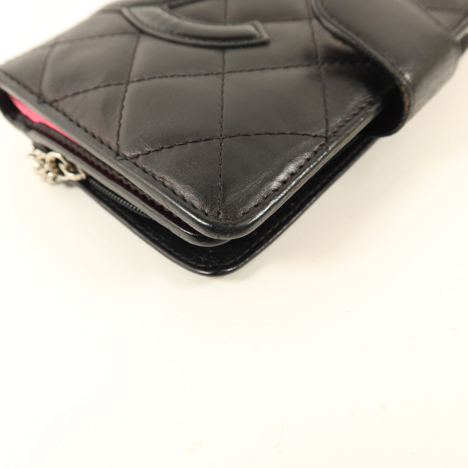 CHANEL 牛皮皮革Cambon Bifold Wallet銀扣錢包