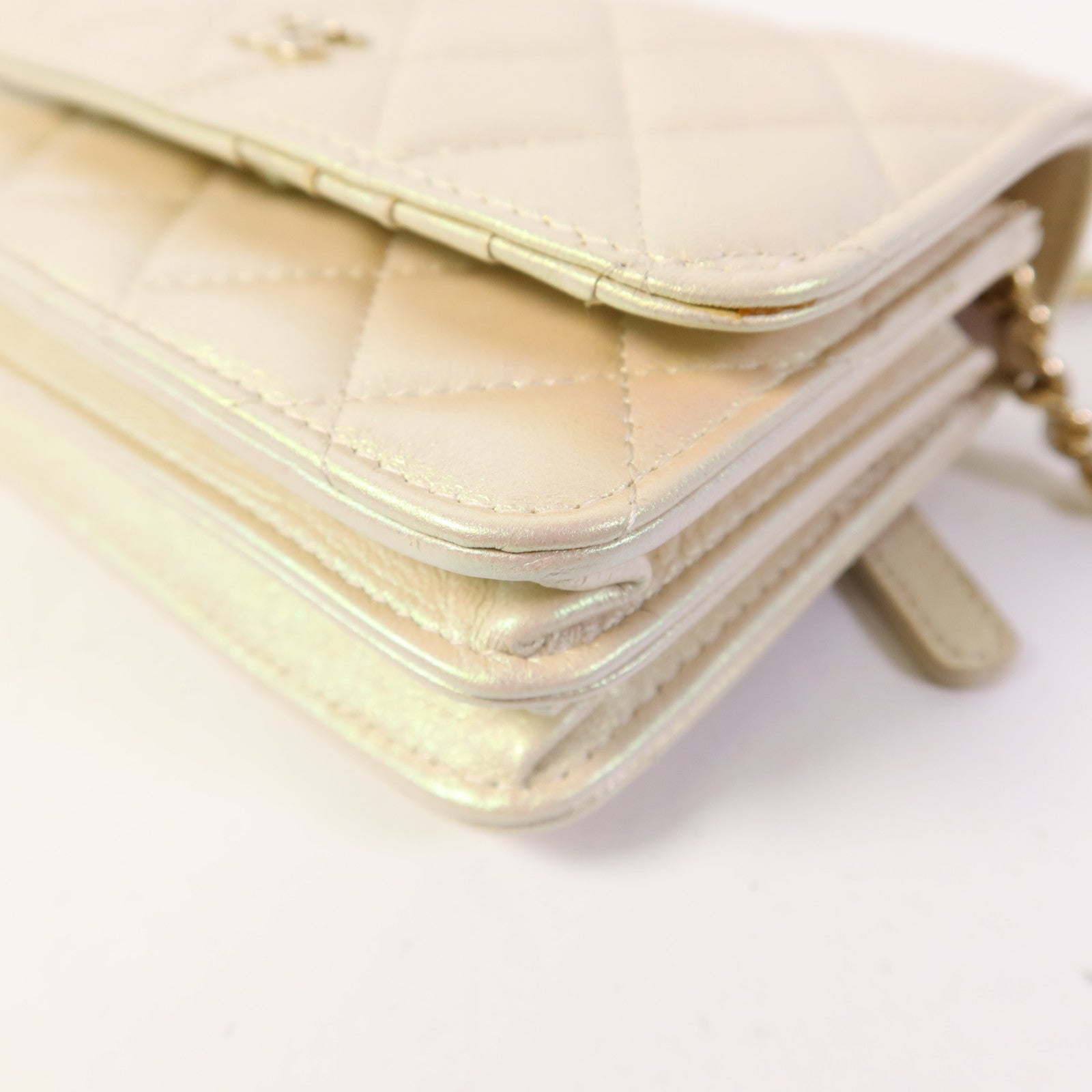 CHANEL 牛皮皮革Mini WOC Wallet On Chain金扣鏈帶肩背袋