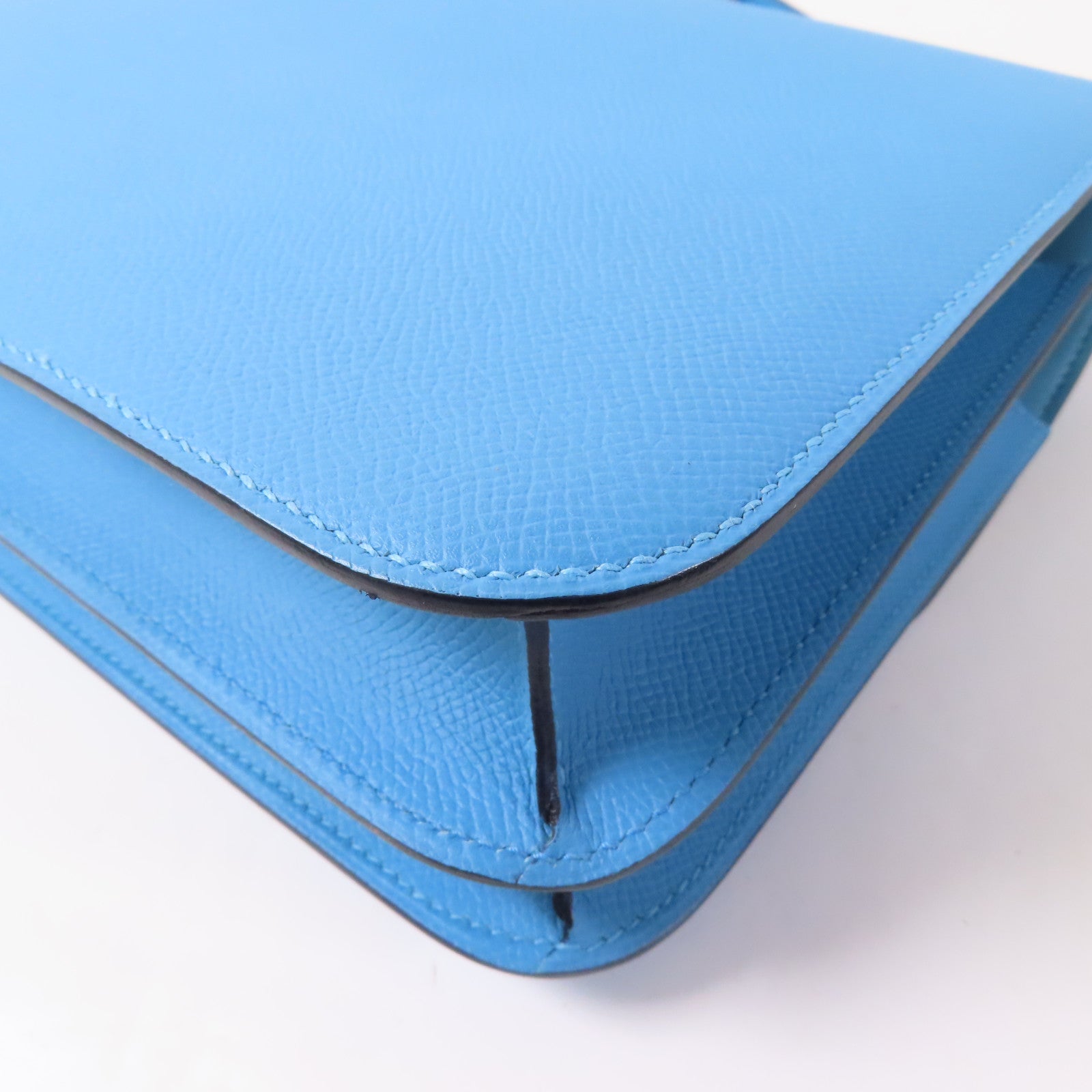 HERMES PHW Constance 24 Shoulder Bag Epsom Leather Bleu Du Nord