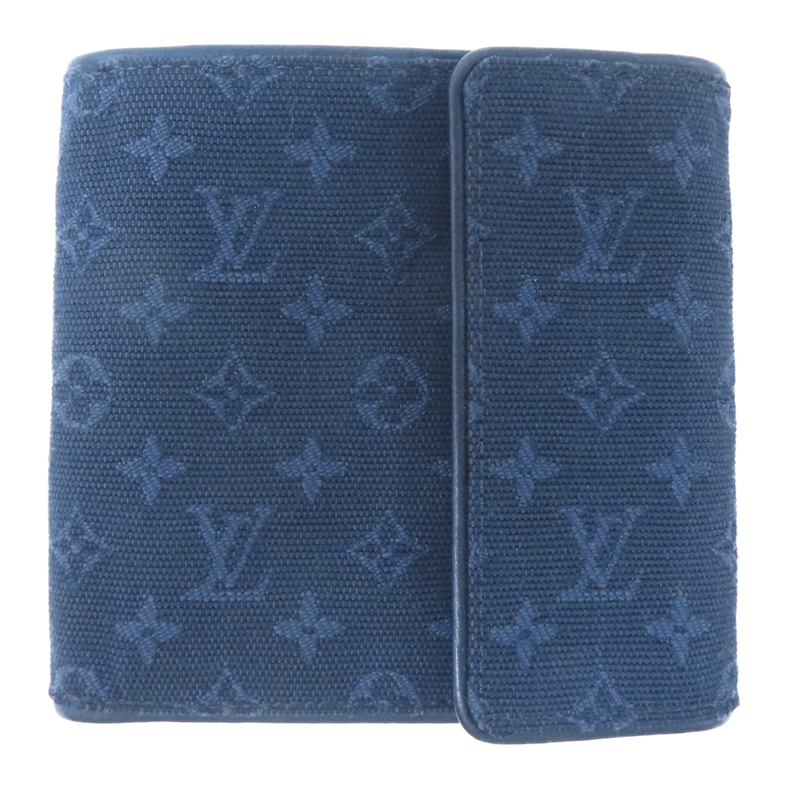 LOUIS VUITTON Monogram Wallet金扣錢包深藍色