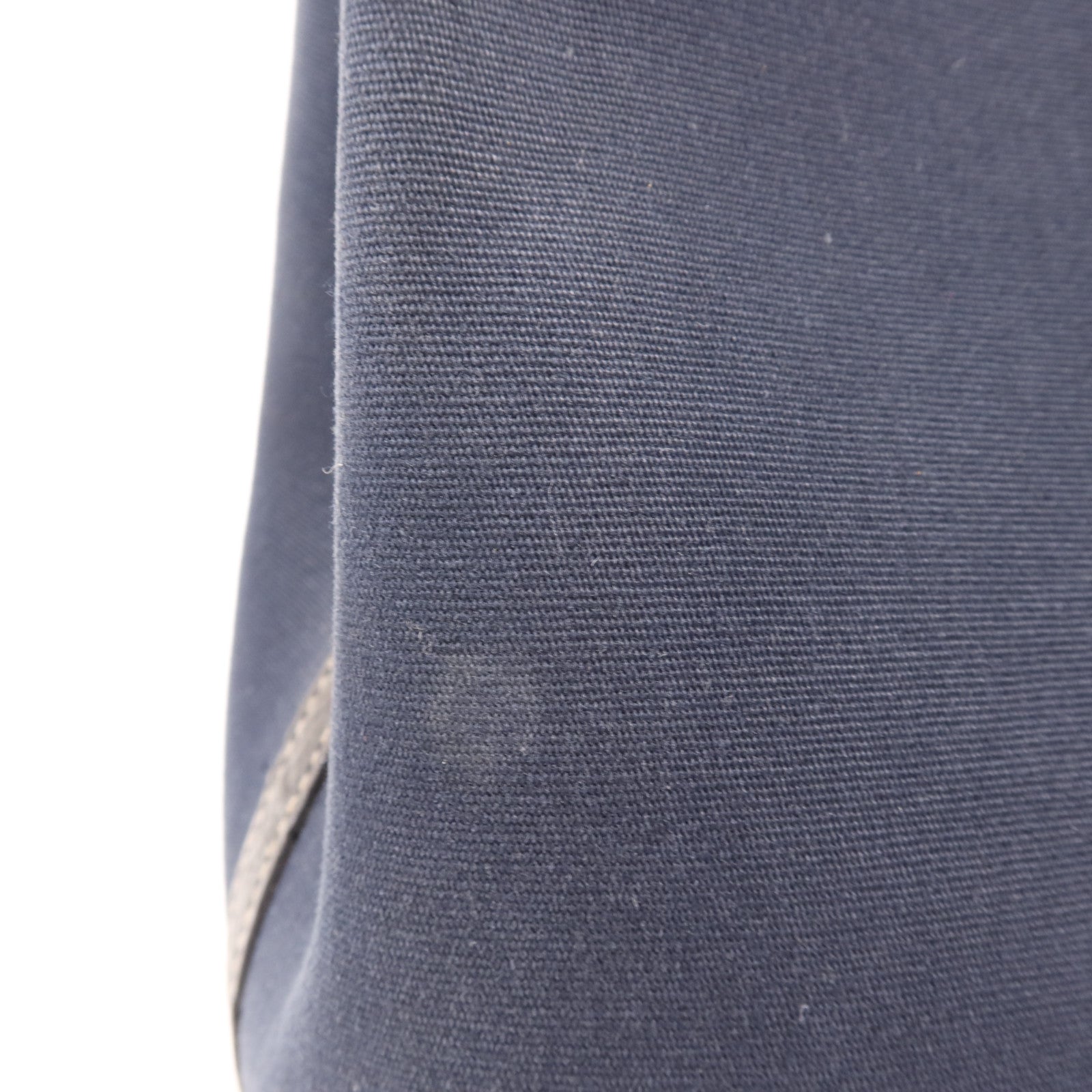 HERMES 帆布Garden Party TPM銀扣手挽袋Bleu Indigo