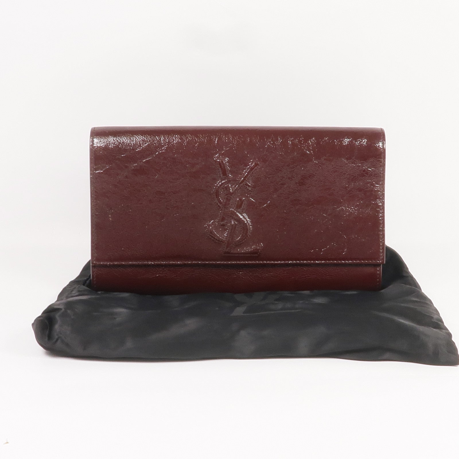 SAINT LAURENT 漆皮皮革Clutch金扣手拿包
