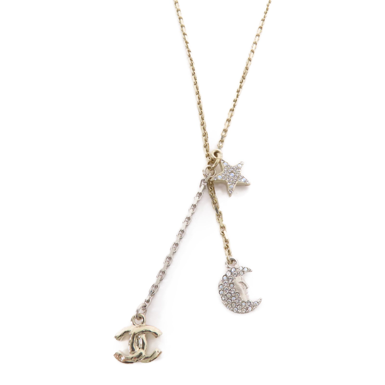 CHANEL CC Necklace Metal Gold