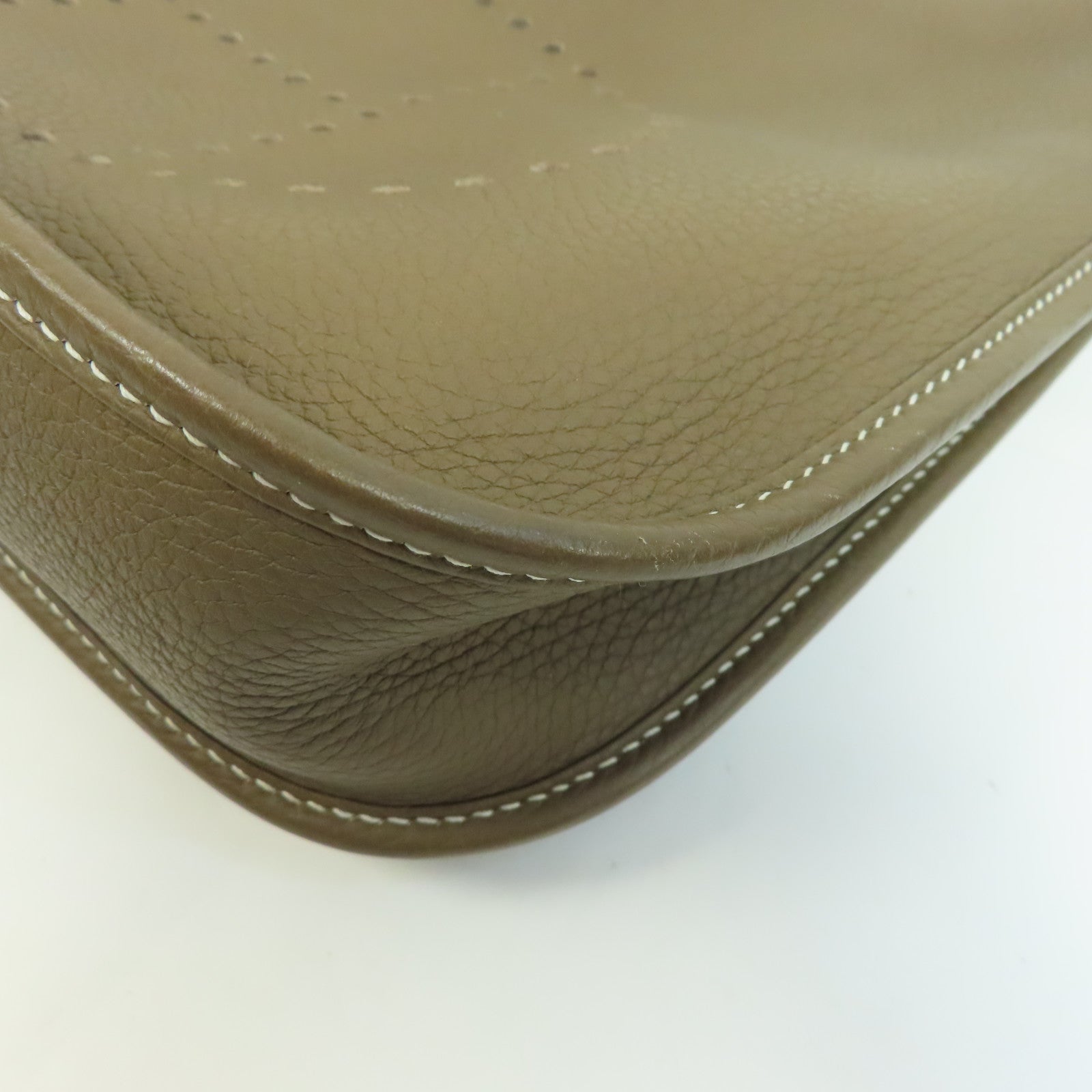 HERMES Clemence皮革Evelyne PM銀扣肩背袋啡色
