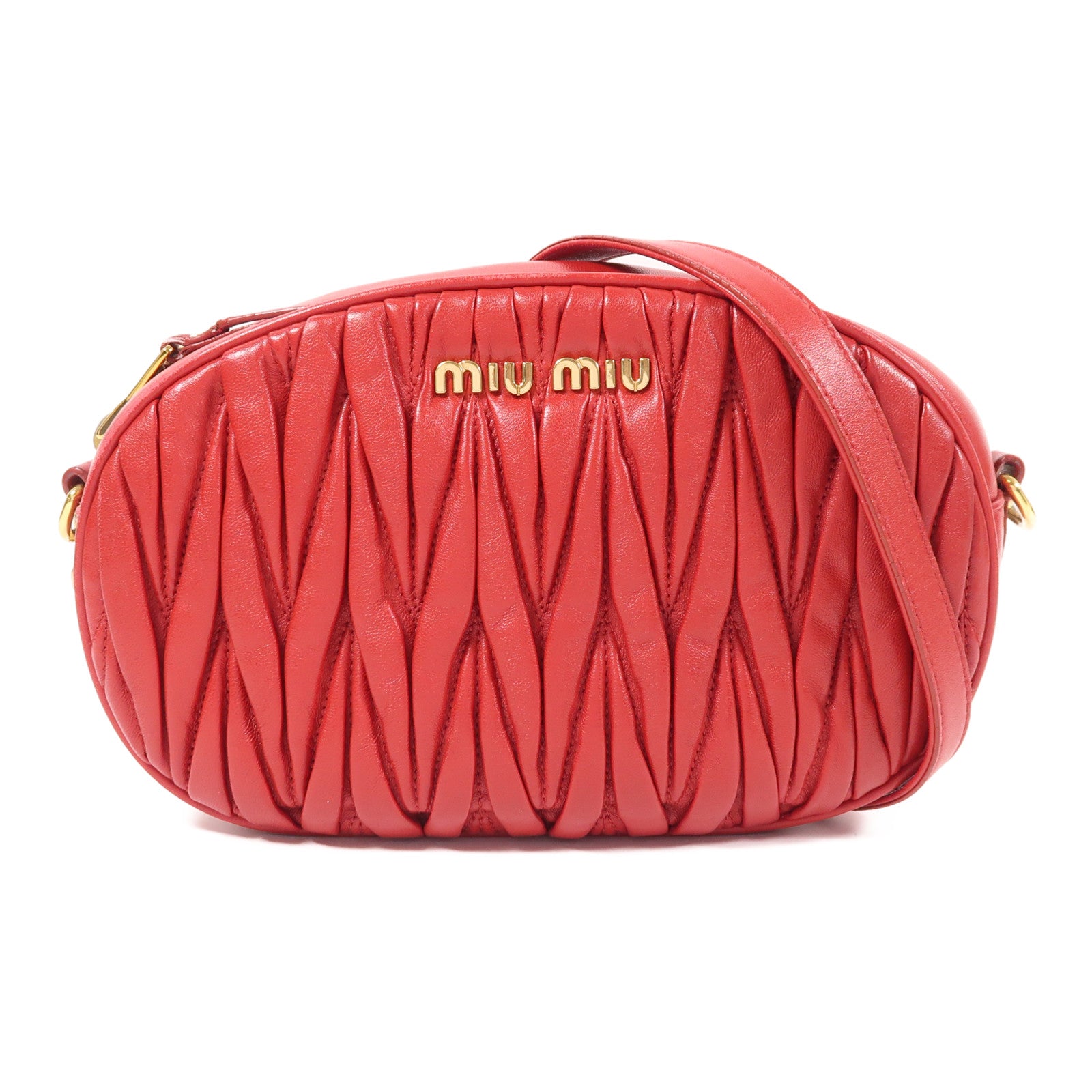 Miu Miu 牛皮皮革Shoulder Bag金扣鏈帶肩背袋