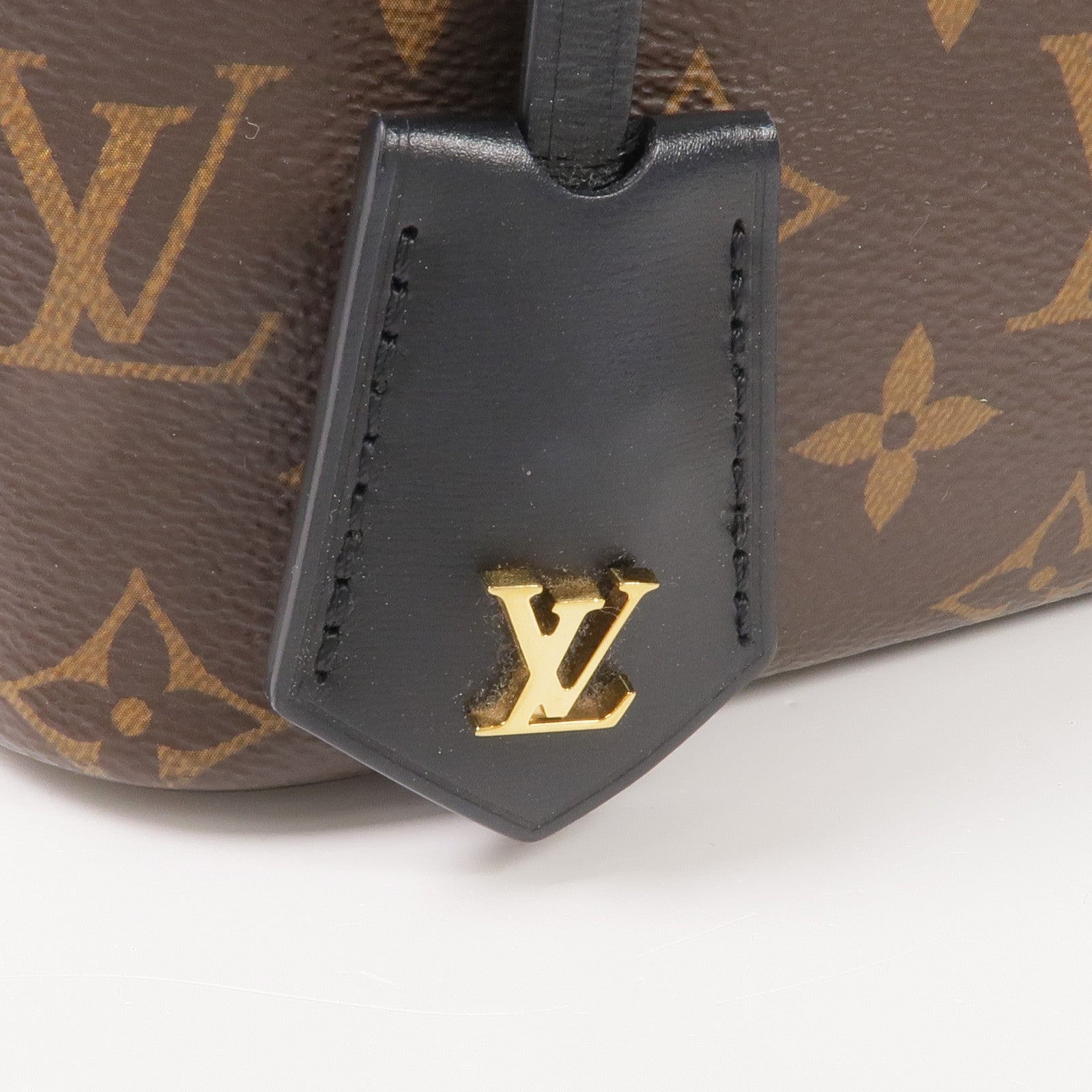 LOUIS VUITTON Monogram/Monogram Reverse Vanity PM金扣手挽肩背兩用袋棕色