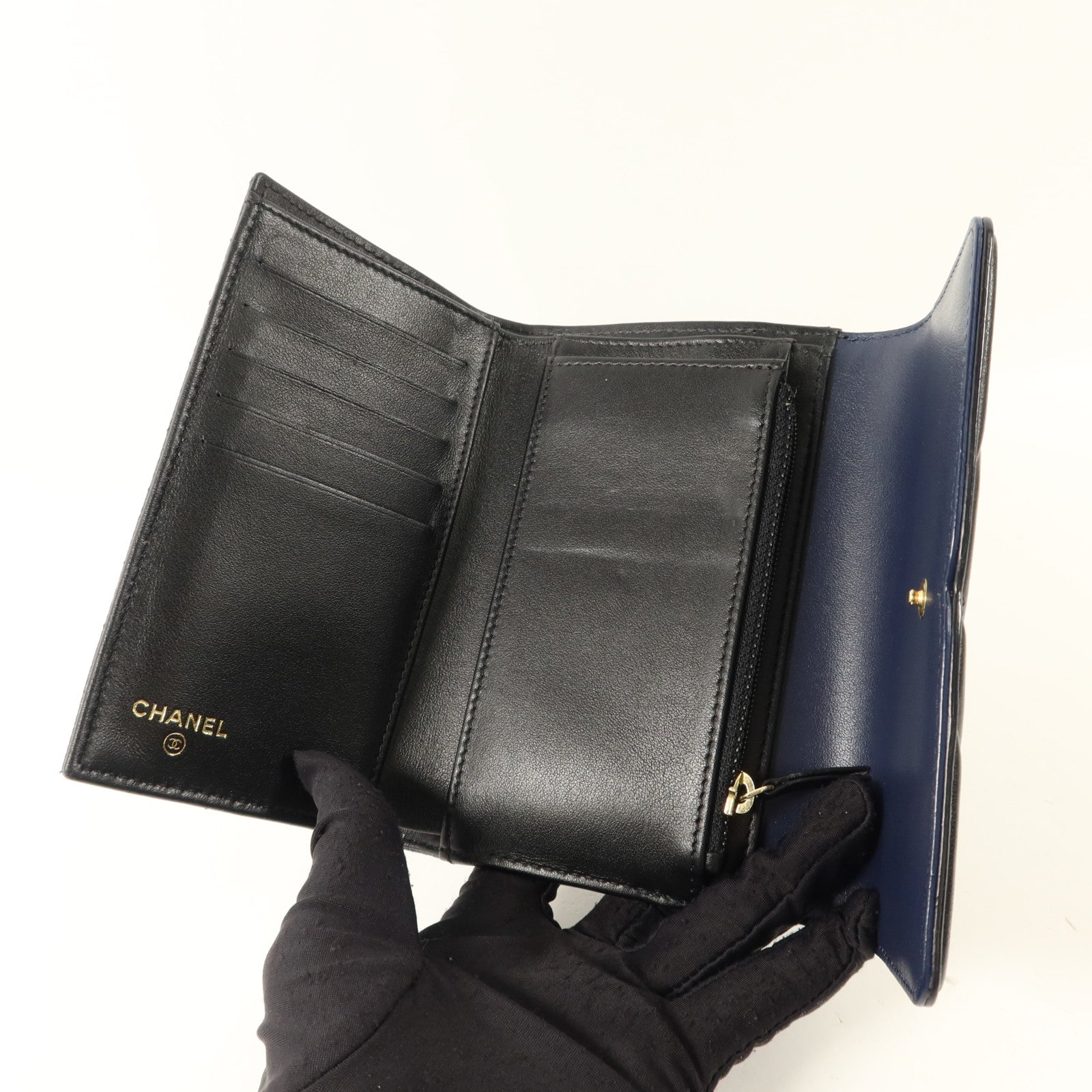 CHANEL 牛皮皮革CC Filigree Flap Wallet錢包