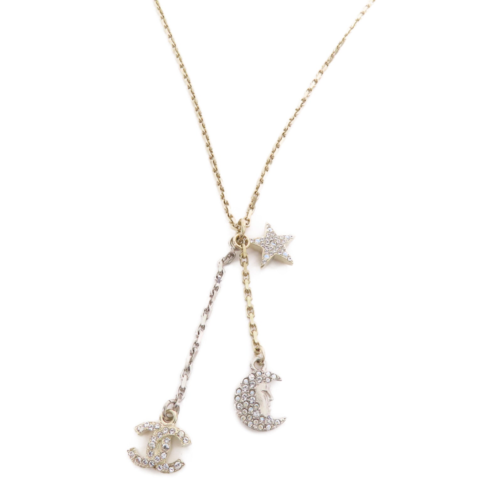 CHANEL CC Necklace Metal Gold