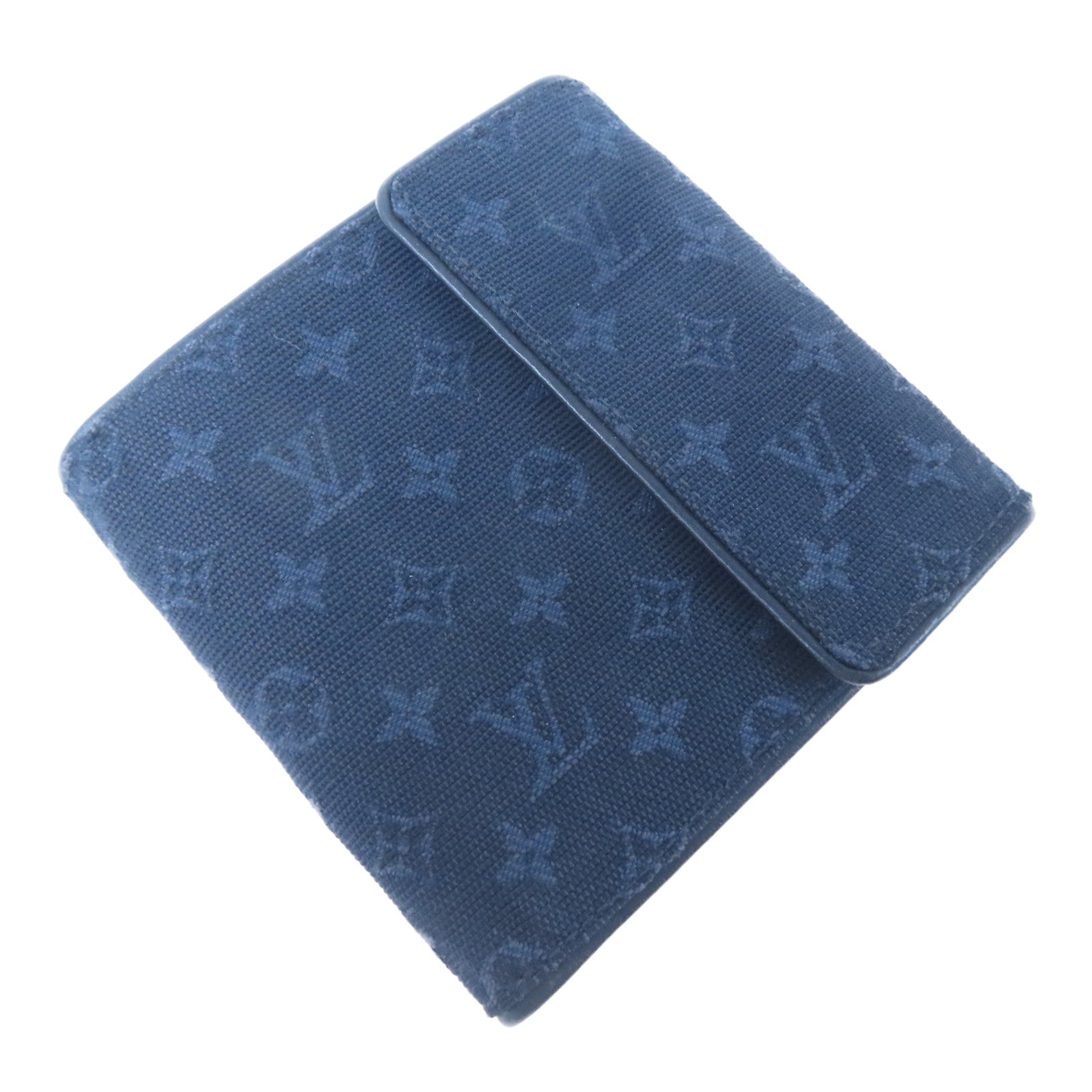 LOUIS VUITTON Monogram Wallet金扣錢包深藍色