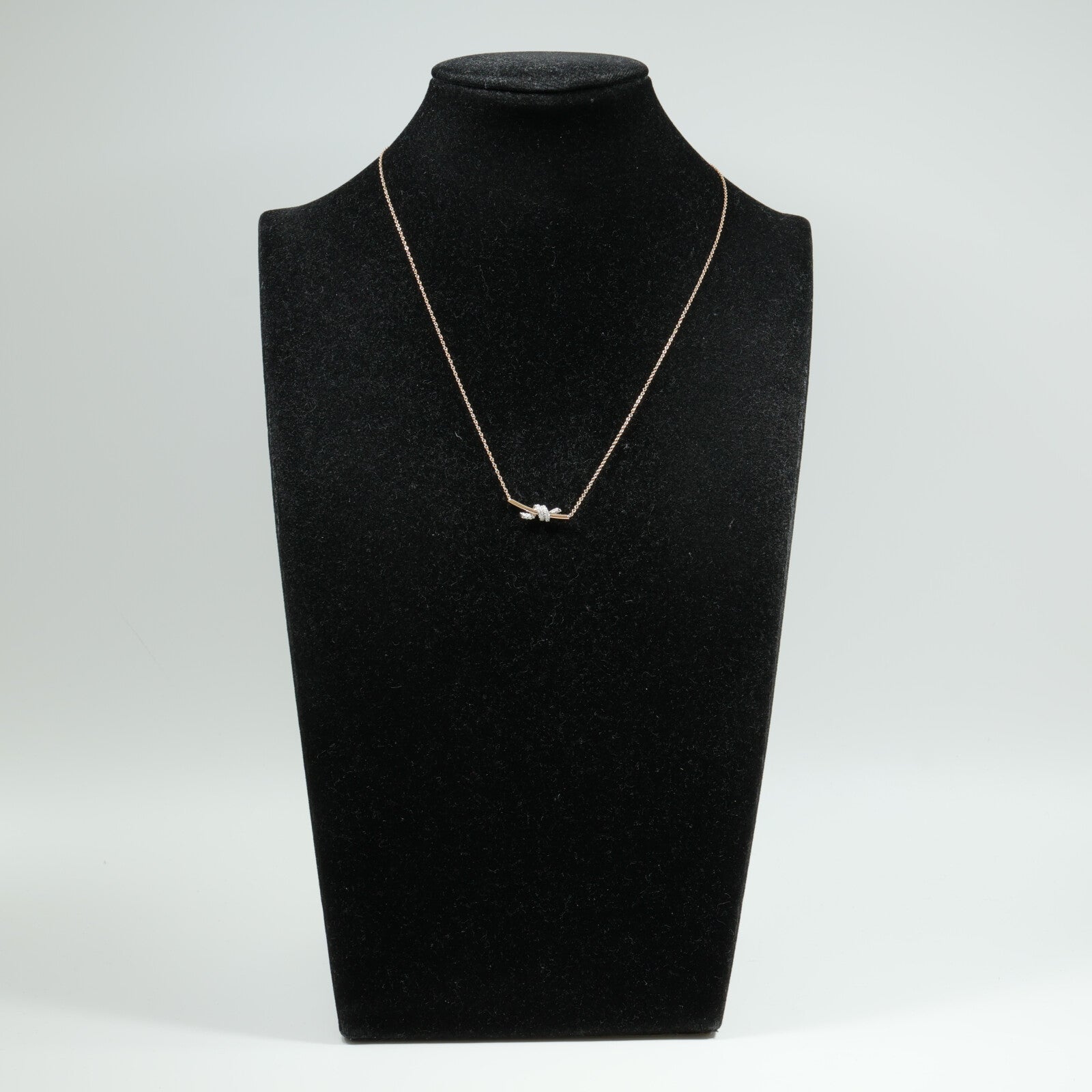 TIFFANY＆CO PT950鉑金/18K玫瑰金Knot Necklace項鍊
