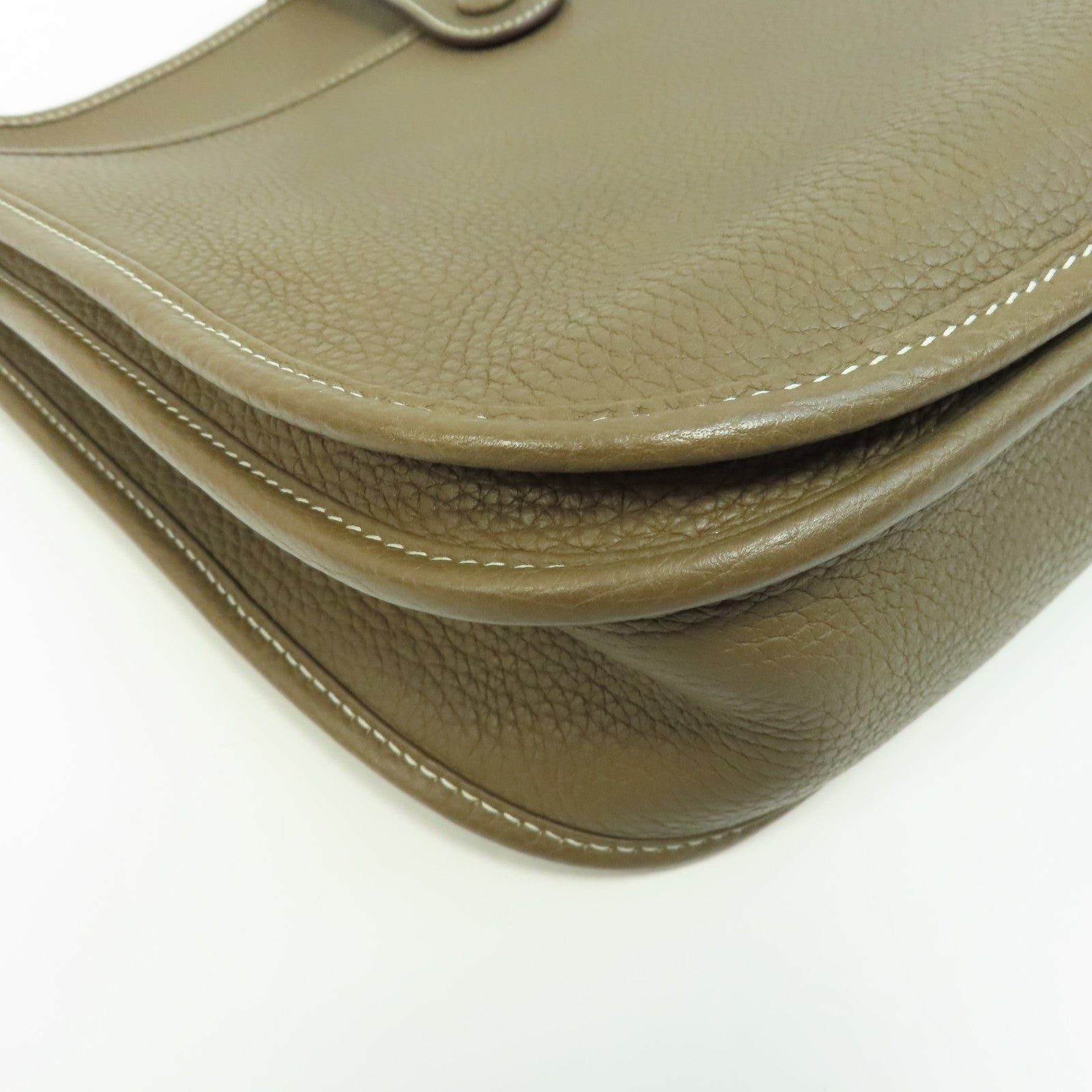 HERMES Clemence皮革Evelyne PM銀扣肩背袋啡色