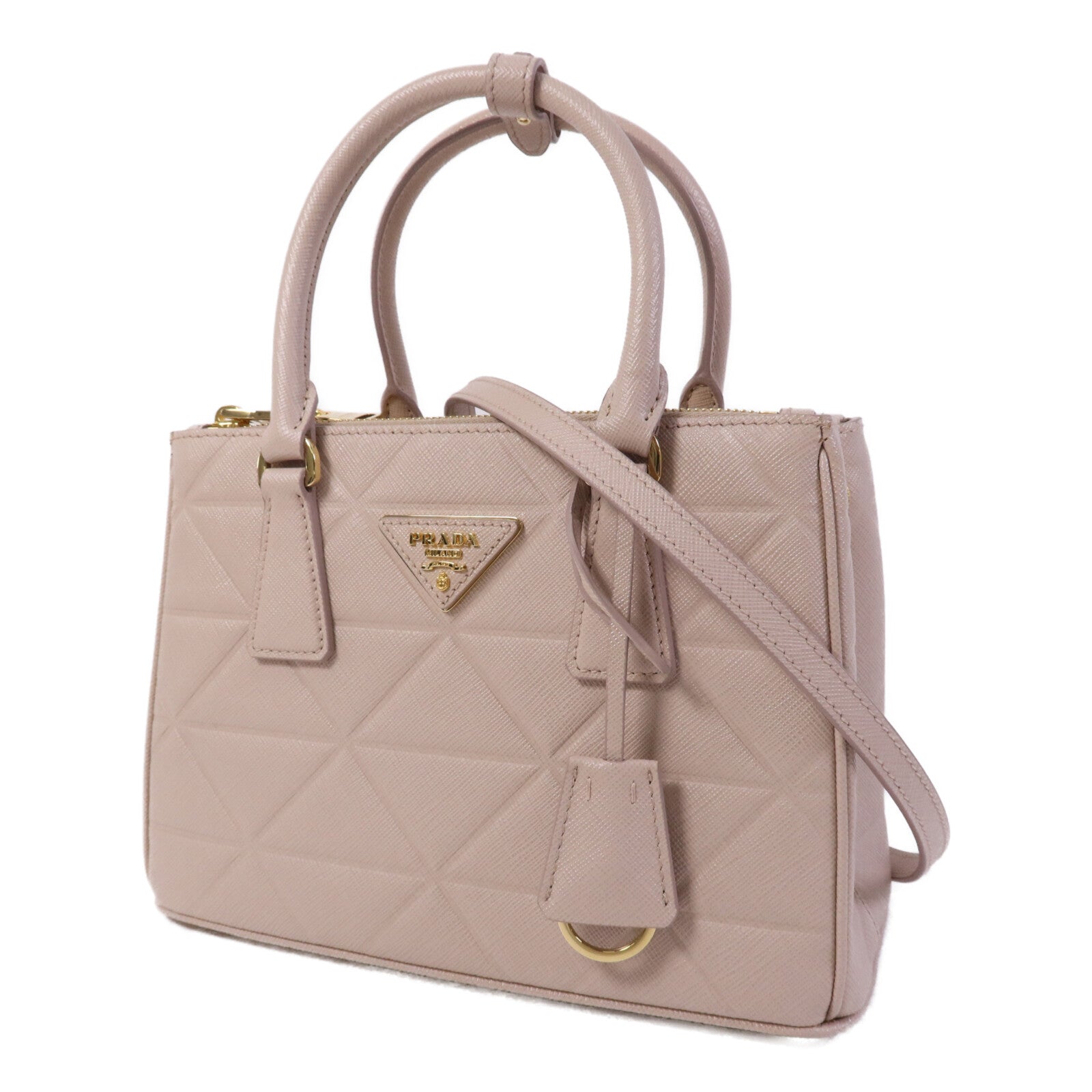 PRADA 牛皮皮革Galleria Saffiano金扣手挽肩背兩用袋