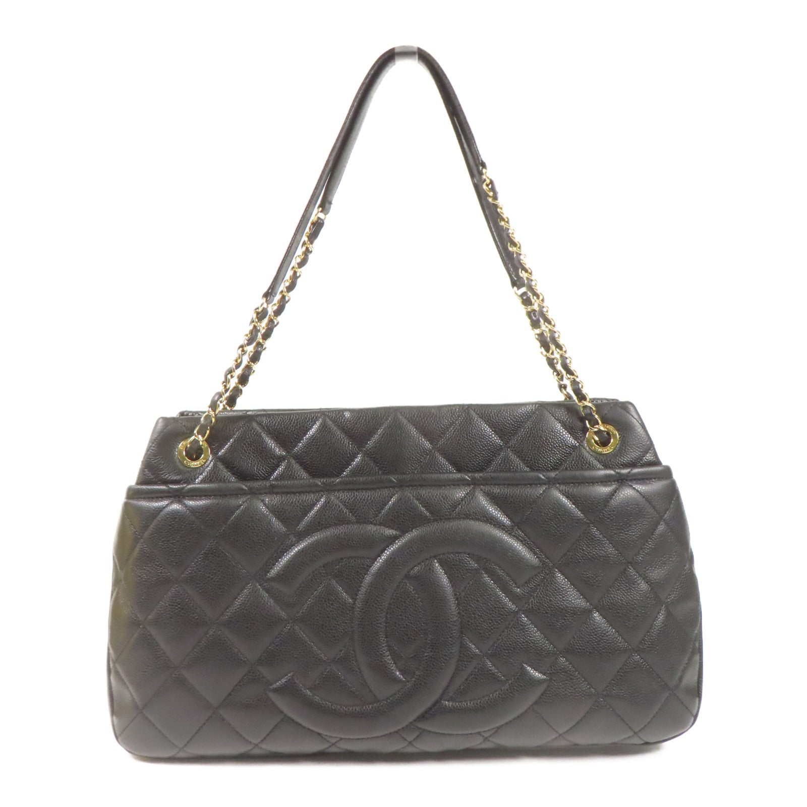 CHANEL 【激減優惠】牛皮皮革Tote Bag金扣肩背袋