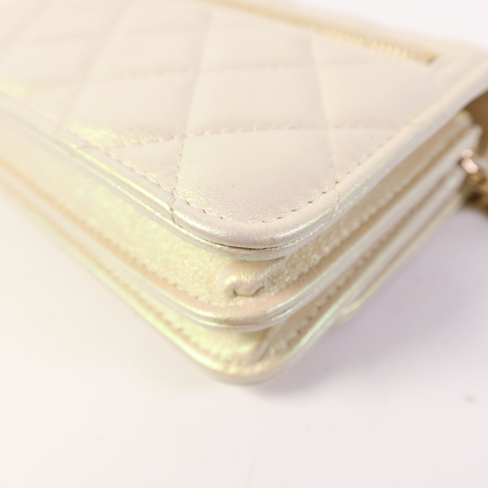 CHANEL 牛皮皮革Mini WOC Wallet On Chain金扣鏈帶肩背袋