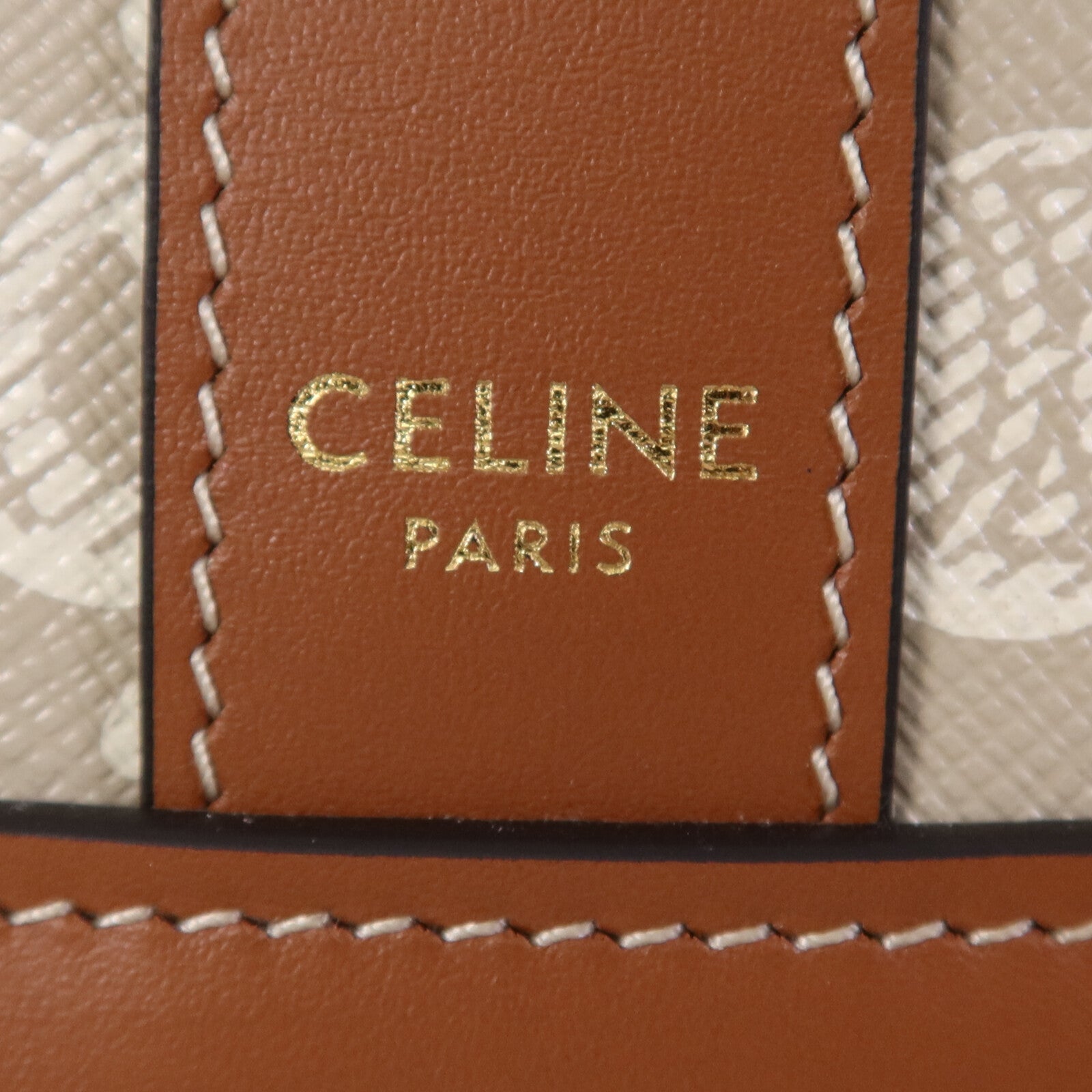 CELINE 塗層帆布Triomphe Bucket金扣肩背袋