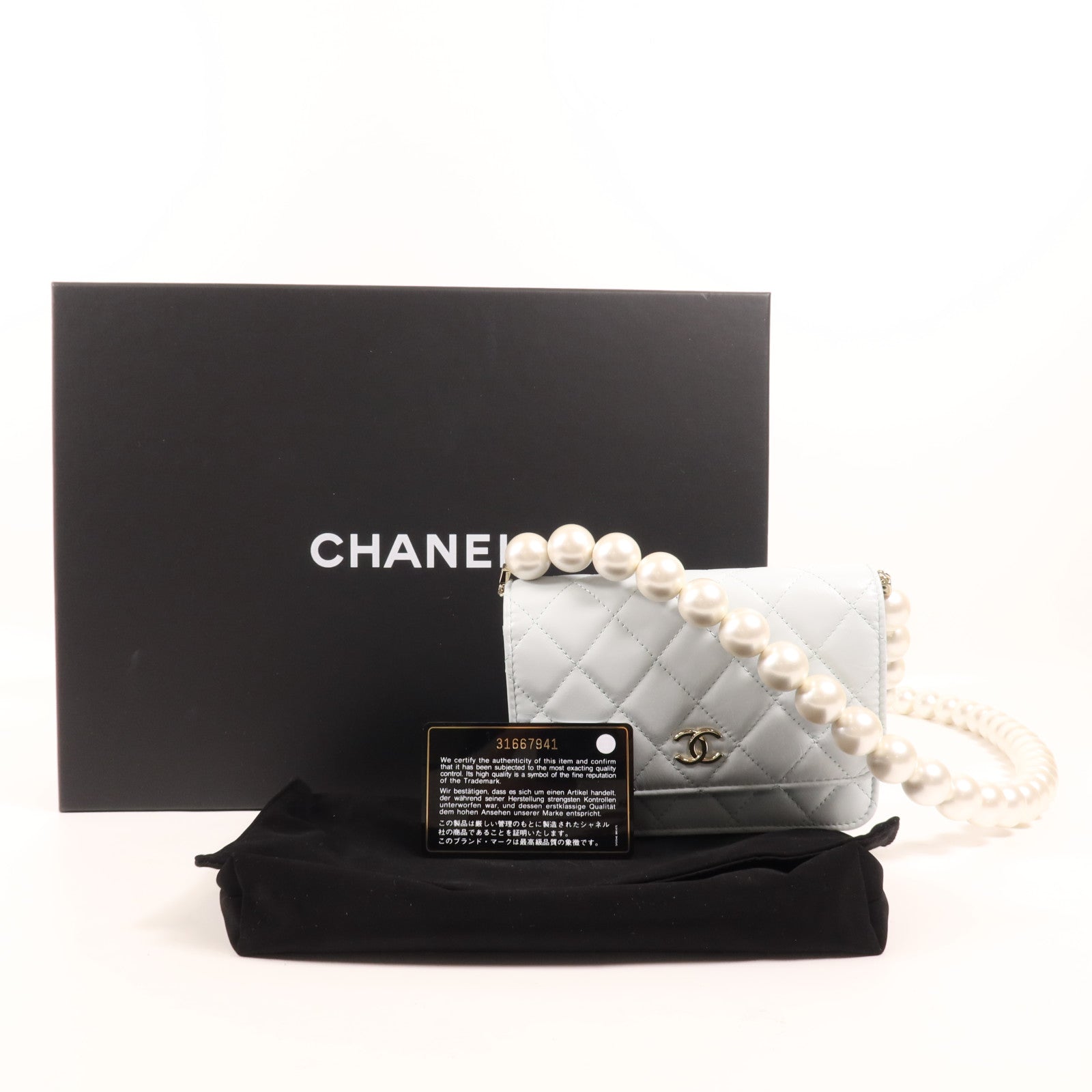 CHANEL 牛皮皮革Wallet On Chain金扣肩背袋