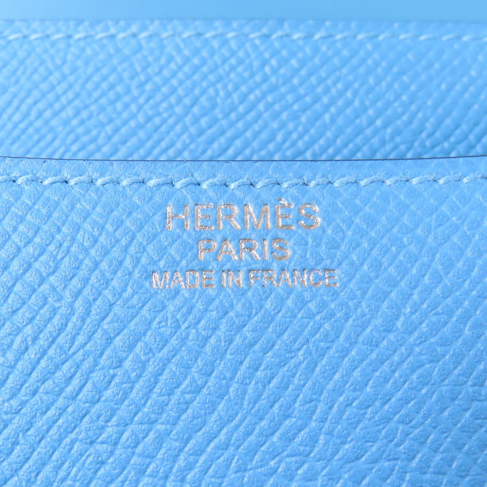 HERMES Epsom皮革Constance 24銀扣肩背袋Bleu Du Nord