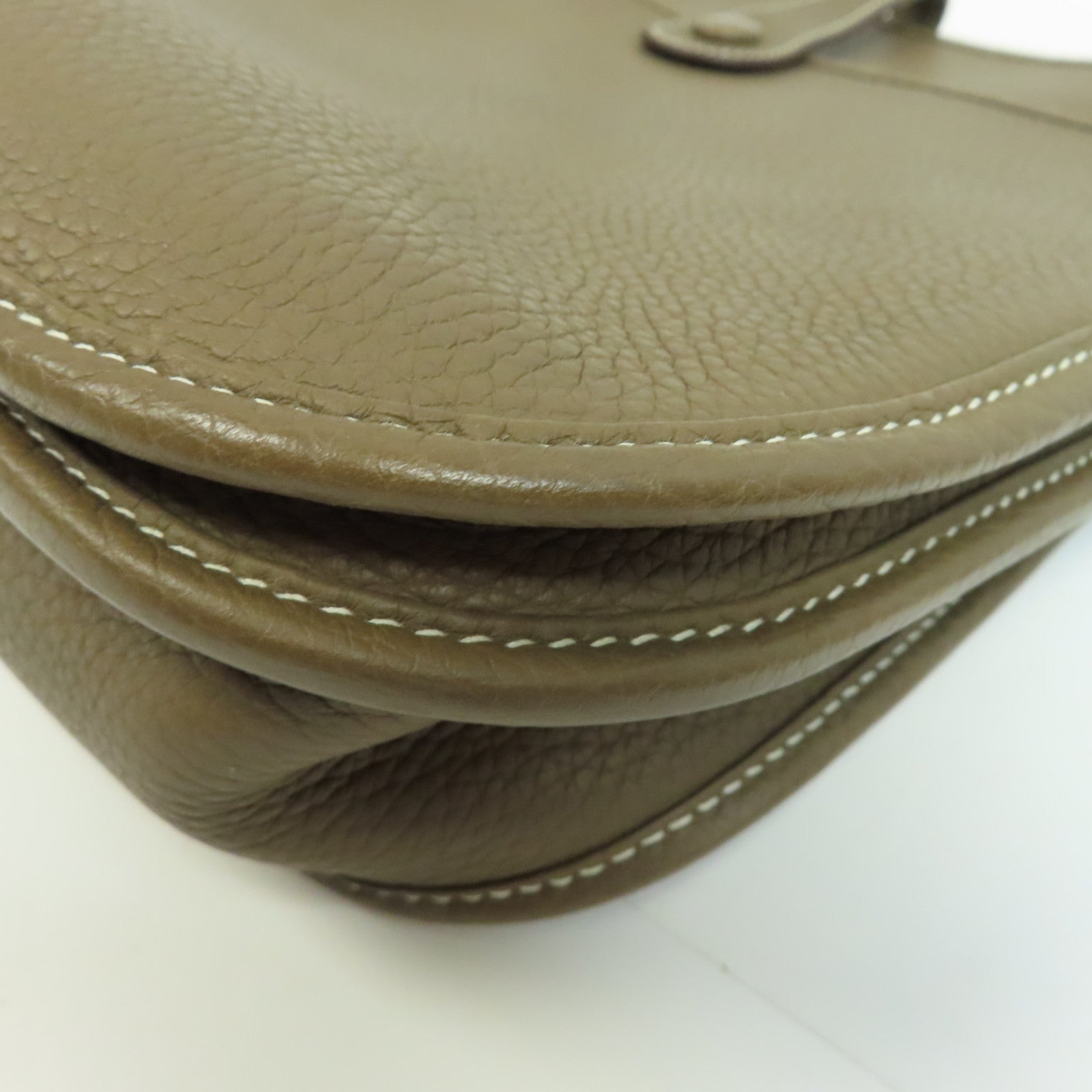 HERMES Clemence皮革Evelyne PM銀扣肩背袋啡色