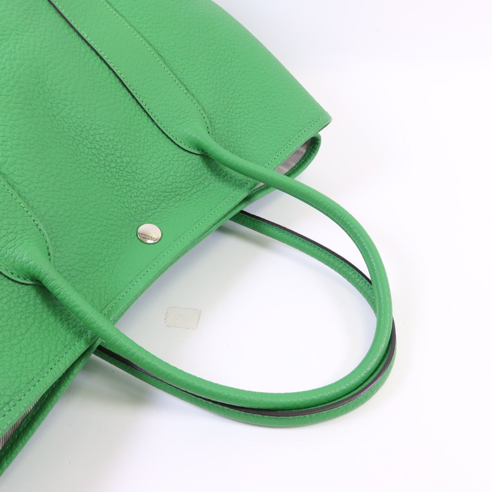 HERMES Negonda皮革Garden Party PM銀扣手挽袋Bambou