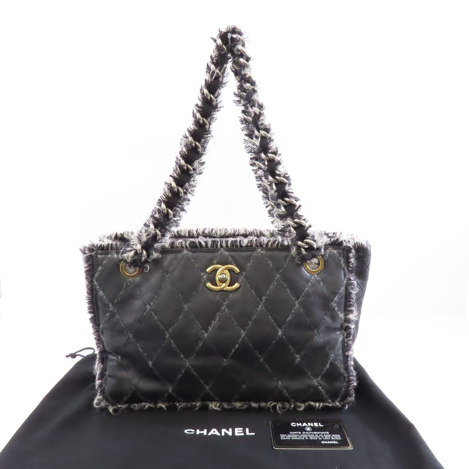 CHANEL 【激減優惠】菱格牛皮皮革Chain Shoulder Bag銀扣鏈帶肩背袋黑色
