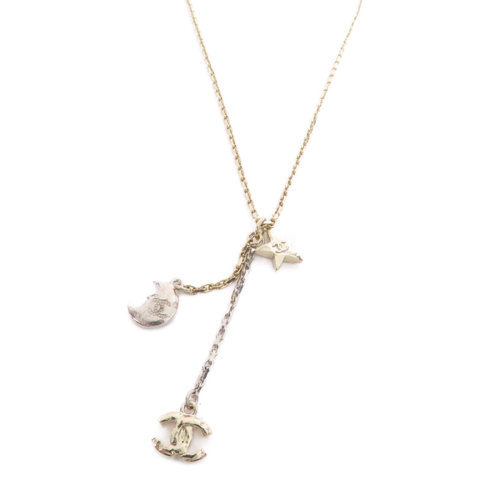 CHANEL CC Necklace Metal Gold