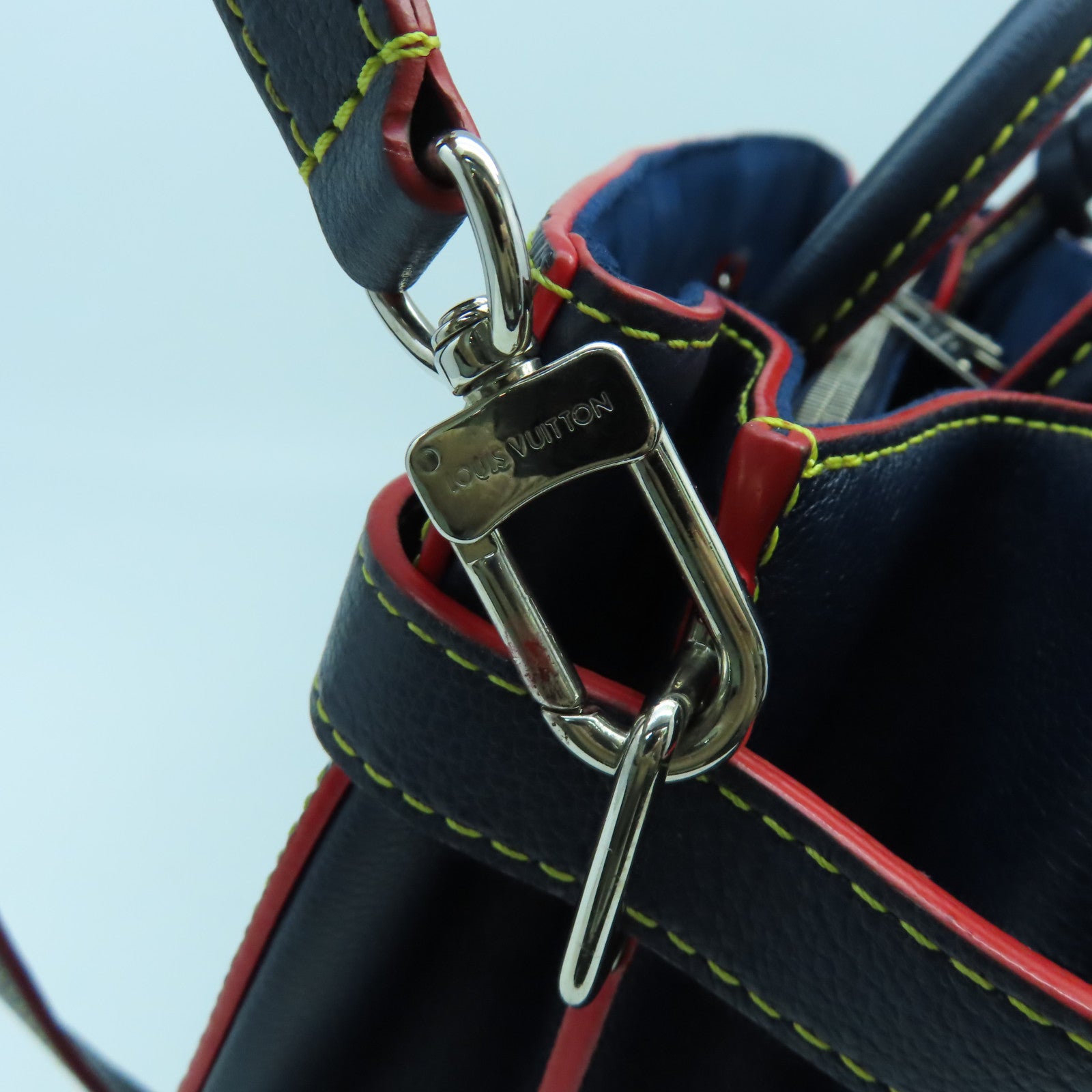 LOUIS VUITTON Epi Twist Tote銀扣手挽肩背兩用袋藍色
